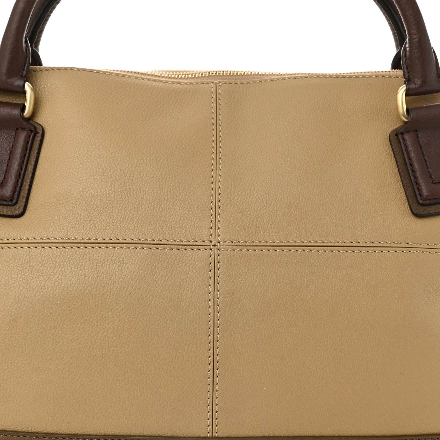 Calfskin Double Handles Hobo Brown