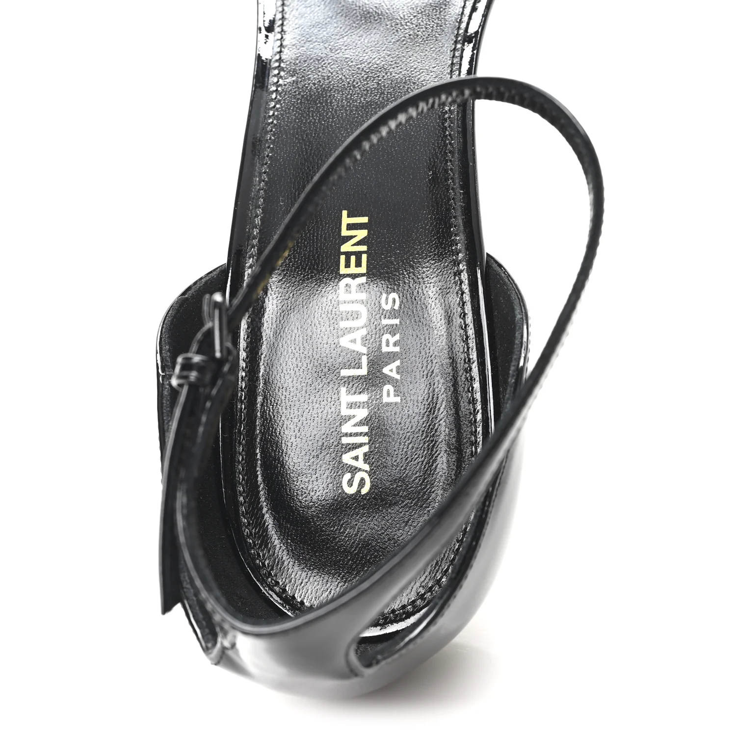 Patent Calfskin Opyum 110 Sandals 41 Black Gold