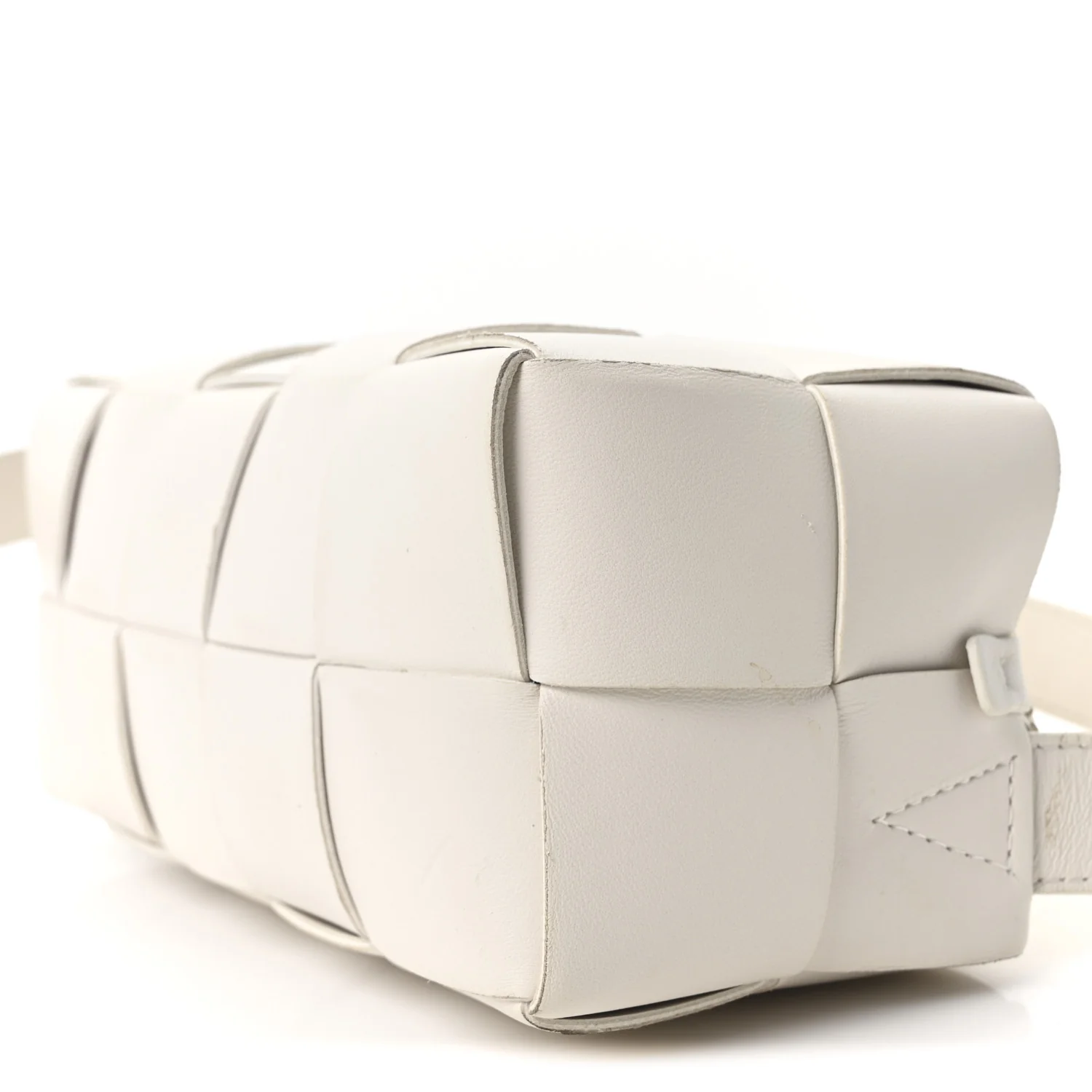 Lambskin Maxi Intrecciato Small Brick Cassette Bag White