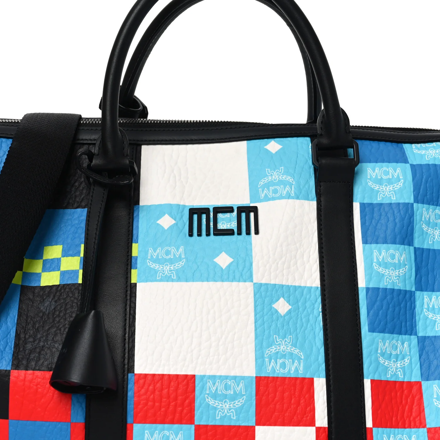 Visetos Ottomar Checkerboard Weekender Duffle Bag Blue Multicolor