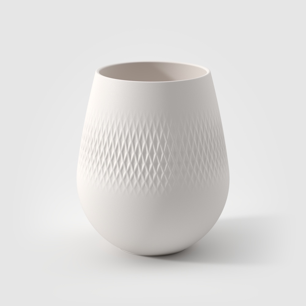 Manufacture Vase - White, 4.9'' x 5.8'', Premium Porcelain