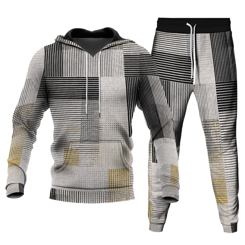 Ensemble de sweat à capuche imprimé personnalisé pour homme 037