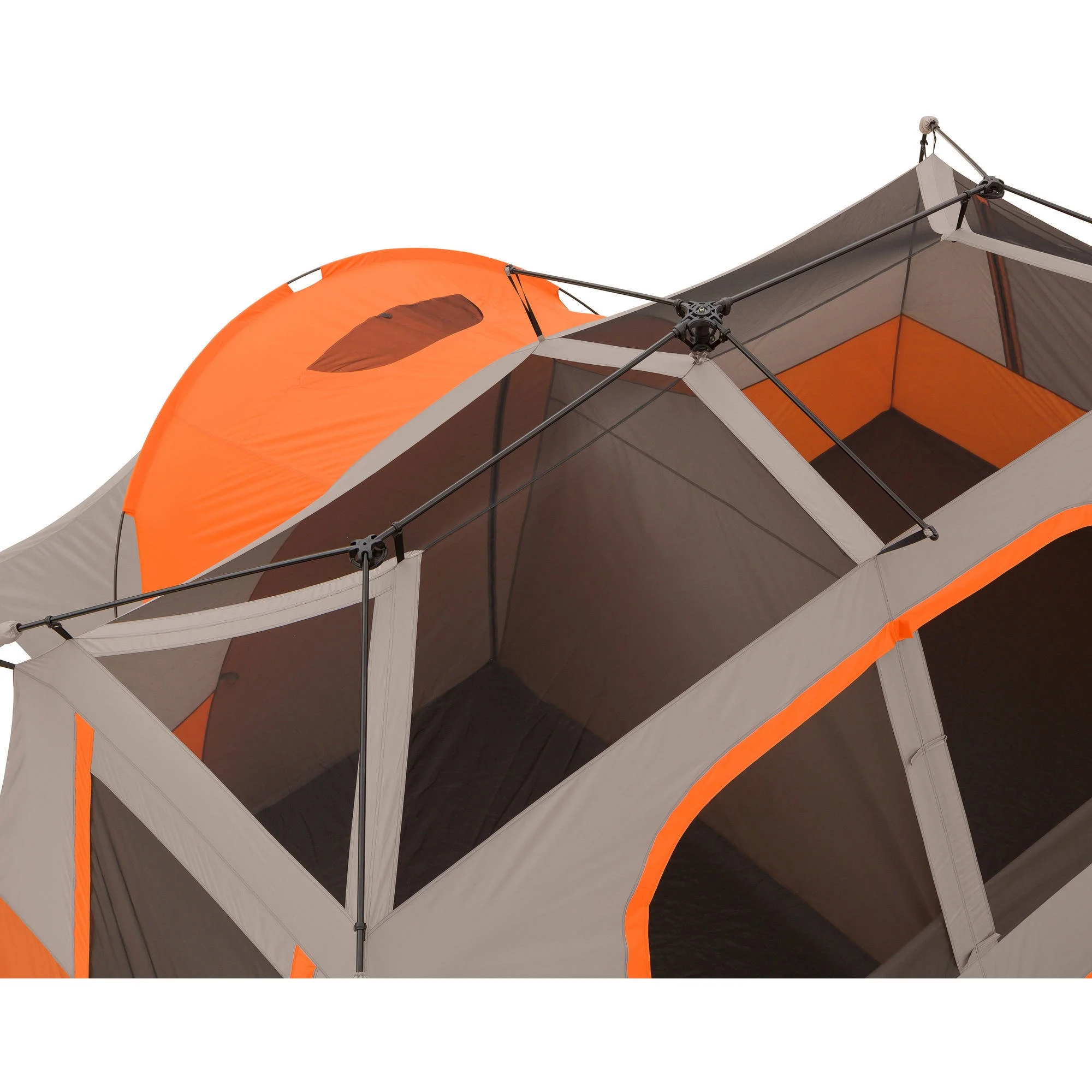 11-Person Instant Cabin Tent with Private Room �C 3-Room Family Camping Tent with Awning(Orange) - Image 6