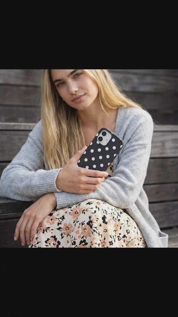 Black Polka Confetti iPhone 16 Case