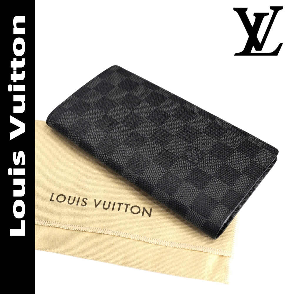 【ルイヴィトン】黒のチェス盤  長財布ブラッザ N62665