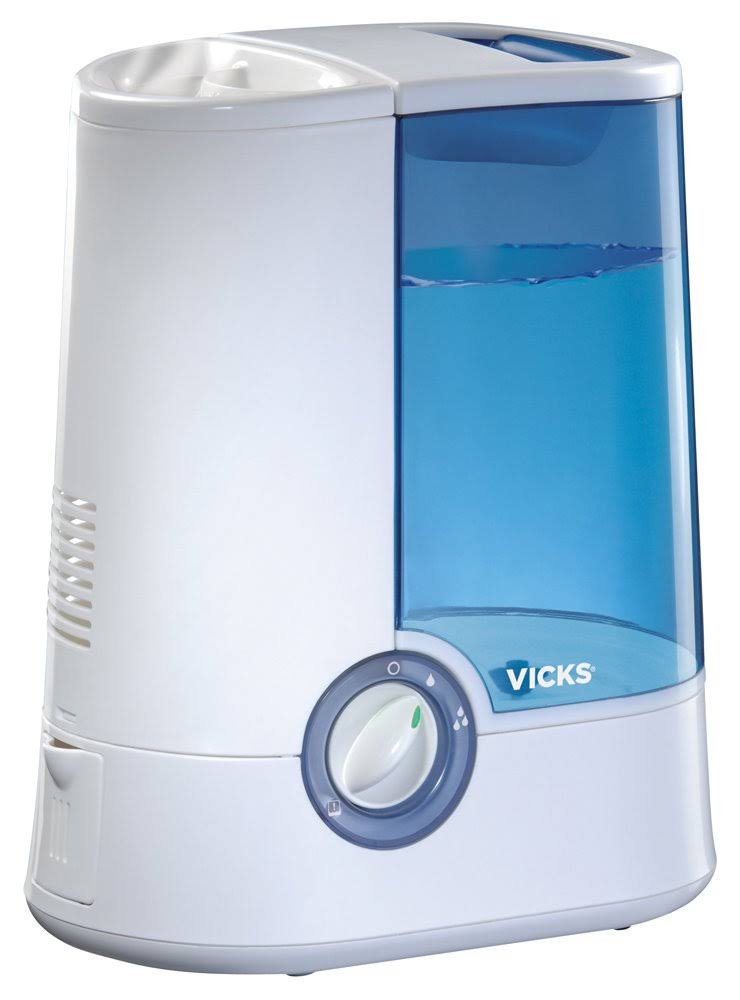 Vicks Steam Humidifier V750 ((approx) Width 27X Depth 16.5x Height 32.5 cm Cord Length: About 1.8 M White, Blue)