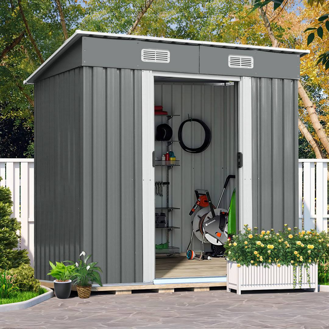 6 ft. W x 3.7 ft. D Metal Horizontal Storage Shed Pirecart