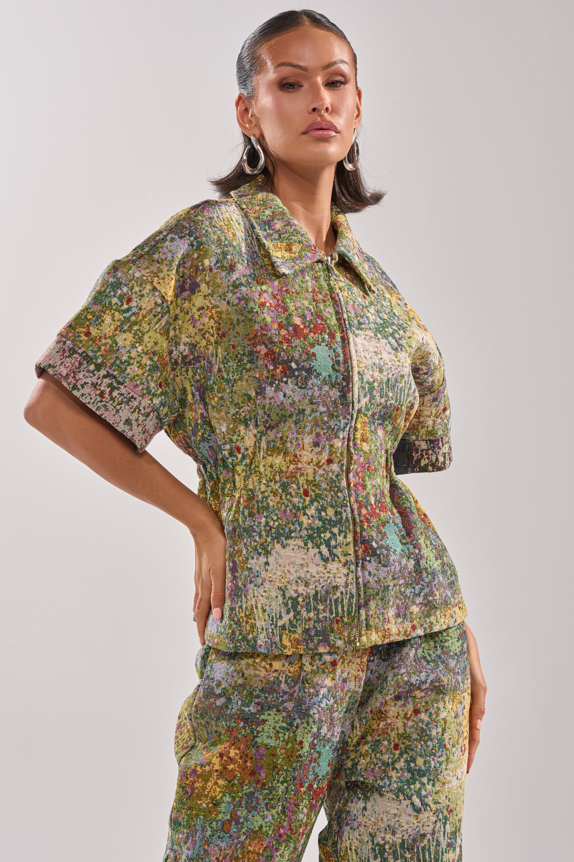 DEEP IN THE SEA BROCADE BLOUSE - Akira Store