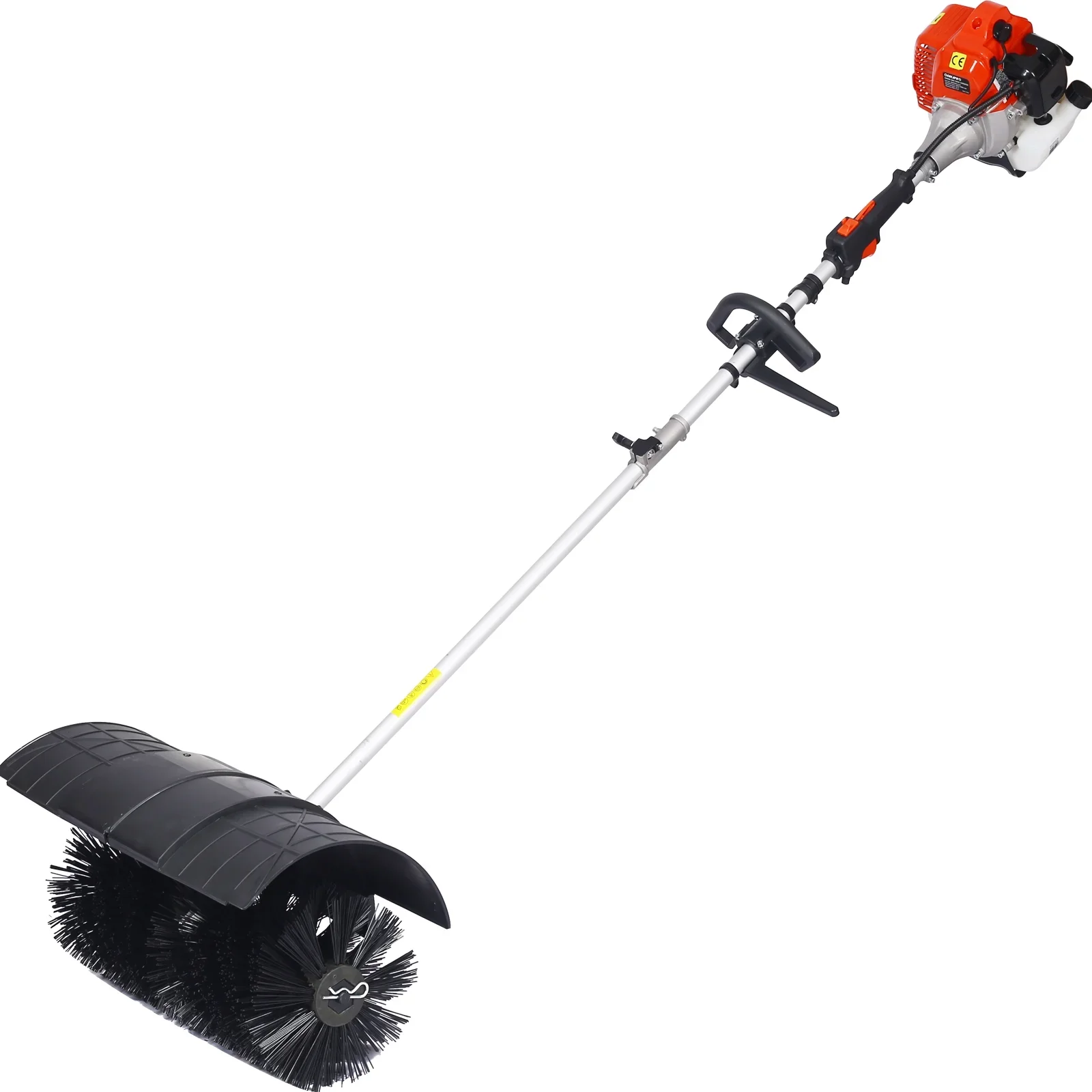 52CC 2-Stroke Broom Sweeper, Walk Behind Handheld Gas Powered Snow Sweeper, Brush Broom Sweeping Machine for Garden Lawn Yard Sidewalk Driveway Snow Cleaning, Broom Brush 24x9 EPA, D9025