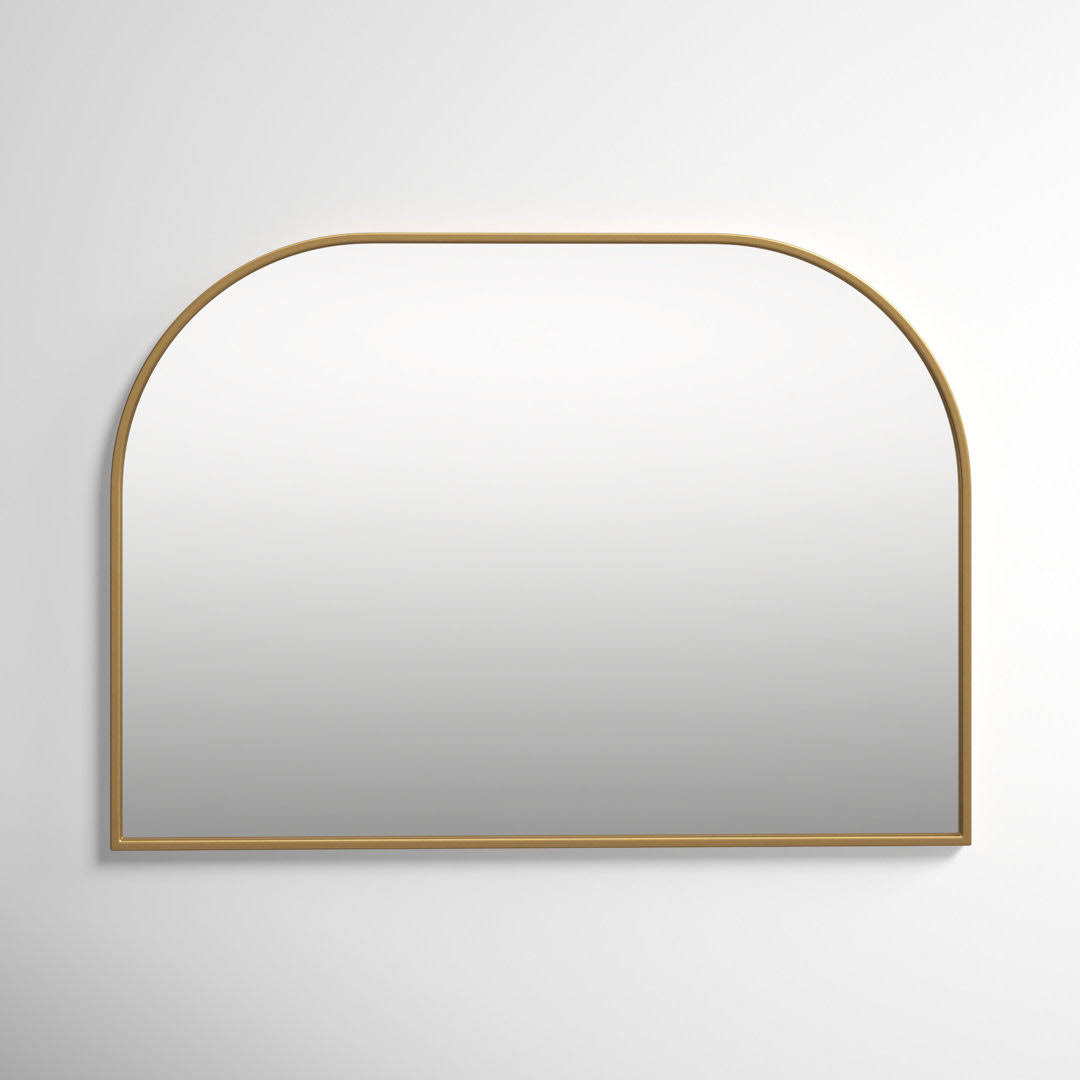 Sabine Metal Wide Arch Wall Mirror Finish: Brass, Size: 30