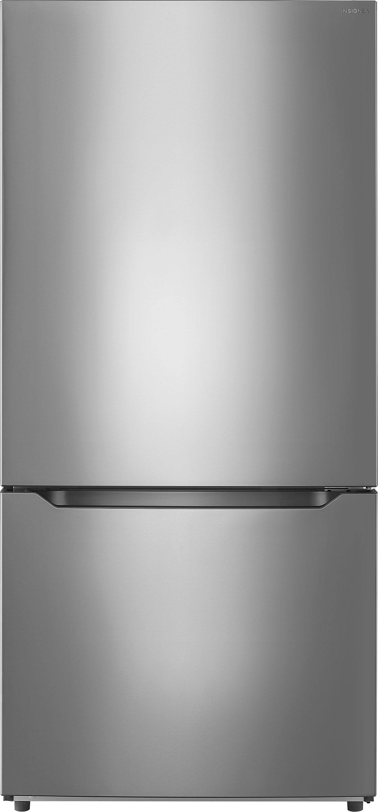 Insignia - 18.6 Cu. ft. Bottom Freezer Refrigerator - Stainless Steel