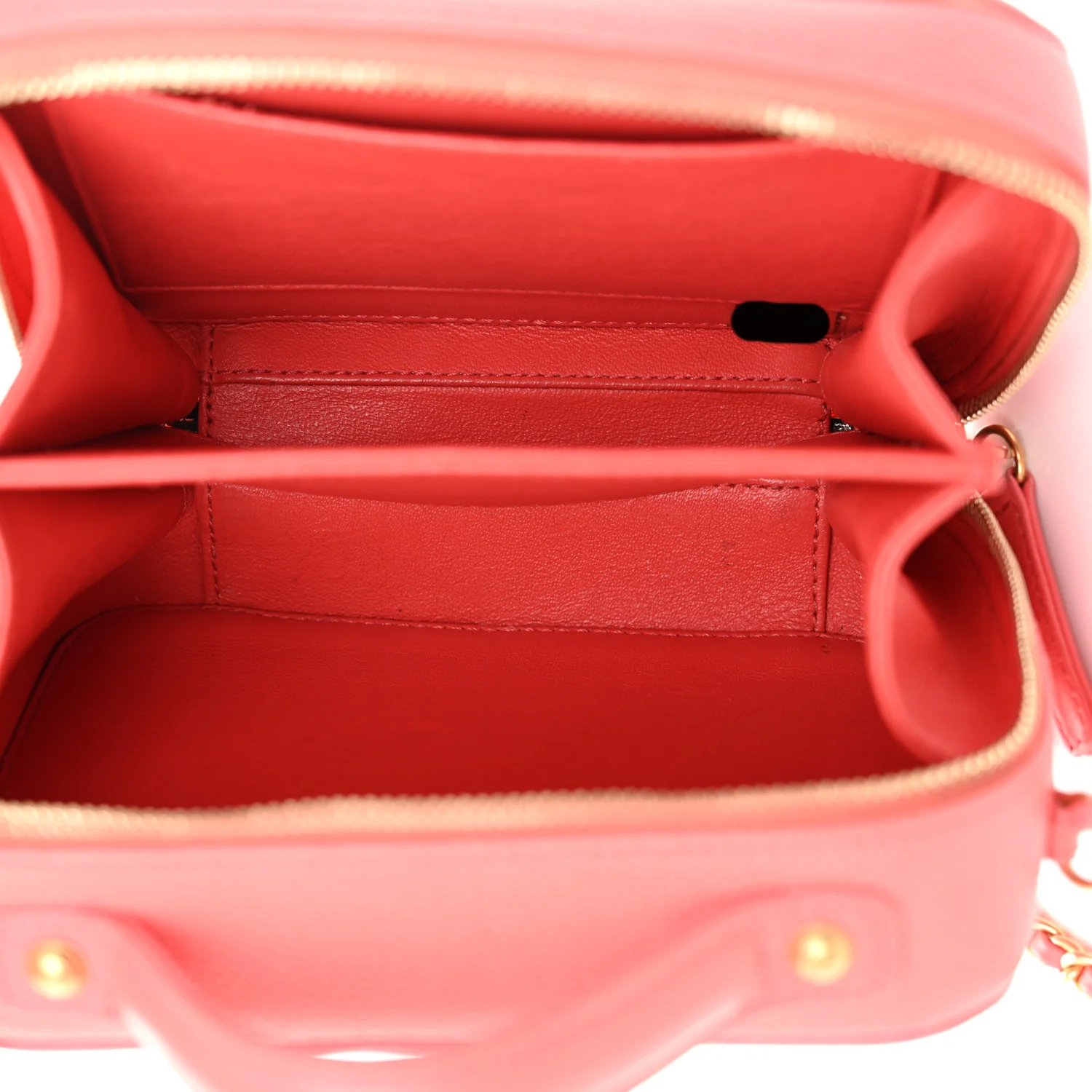 Caviar Quilted Small CC Filigree Vanity Case Coral