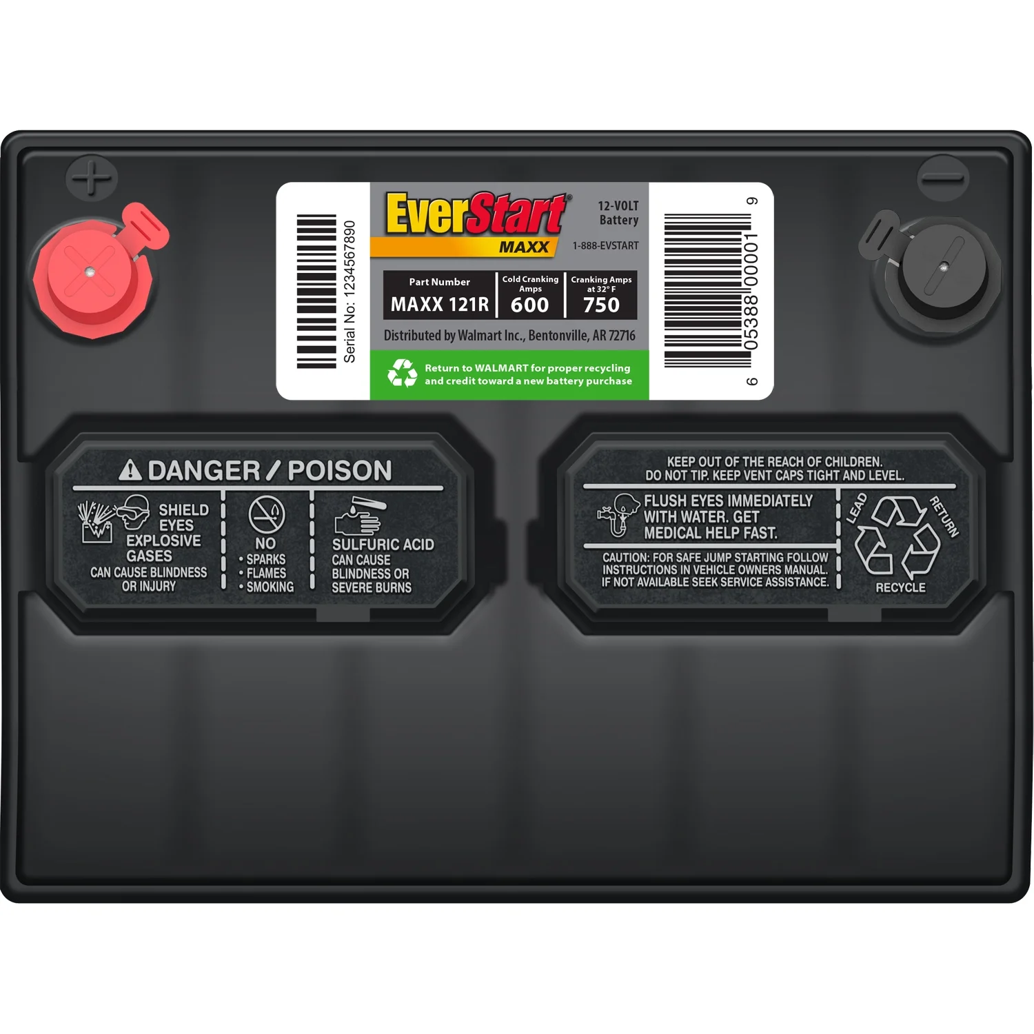 Maxx Lead Acid Automotive Battery, Group Size 121R 12 Volt, 600 CCA - Image 8