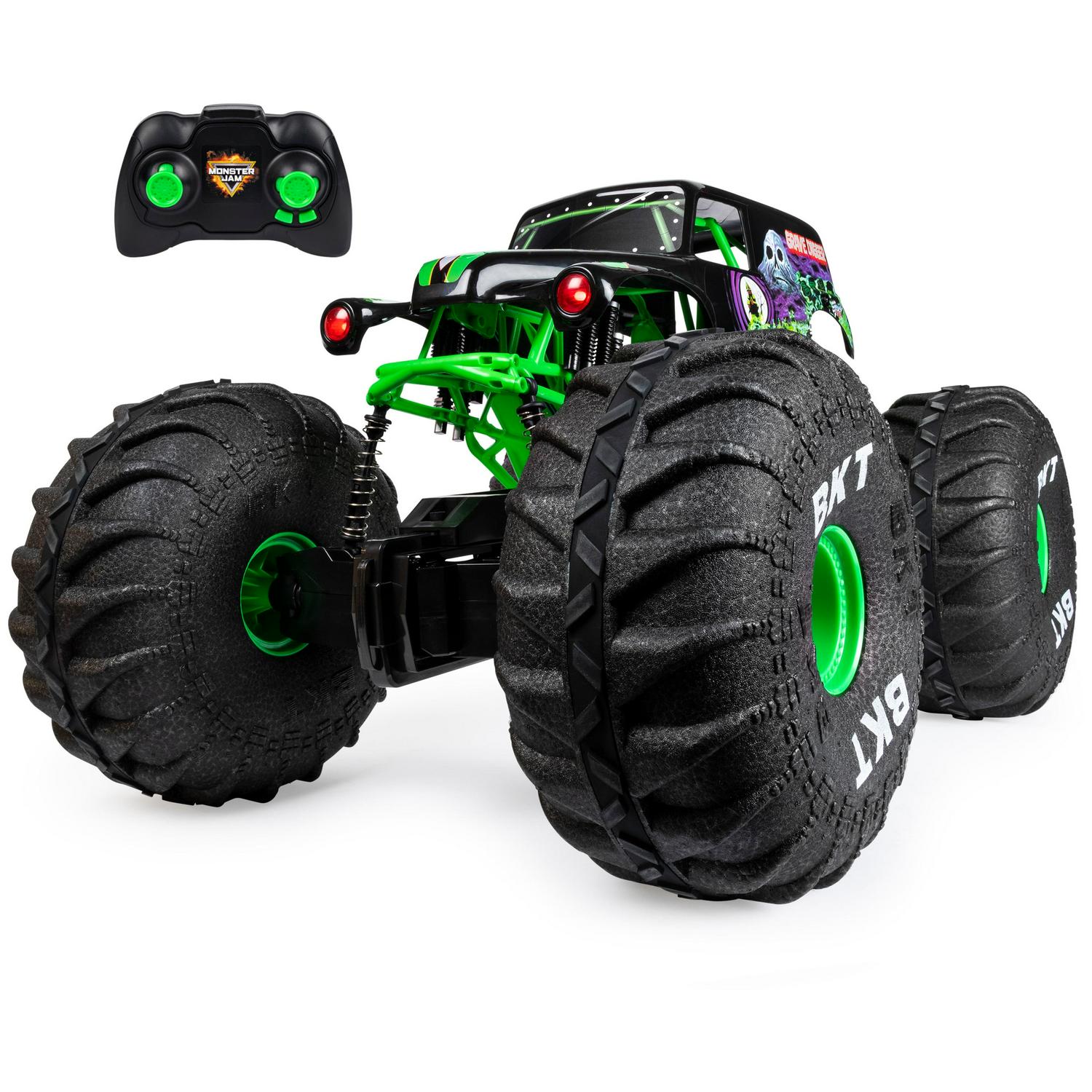 Official Mega Grave Digger All-Terrain Remote Control Monster Truck with Lights. 1:6 Scale. Kids Toys for Boys and Girls Ages 4-6+
