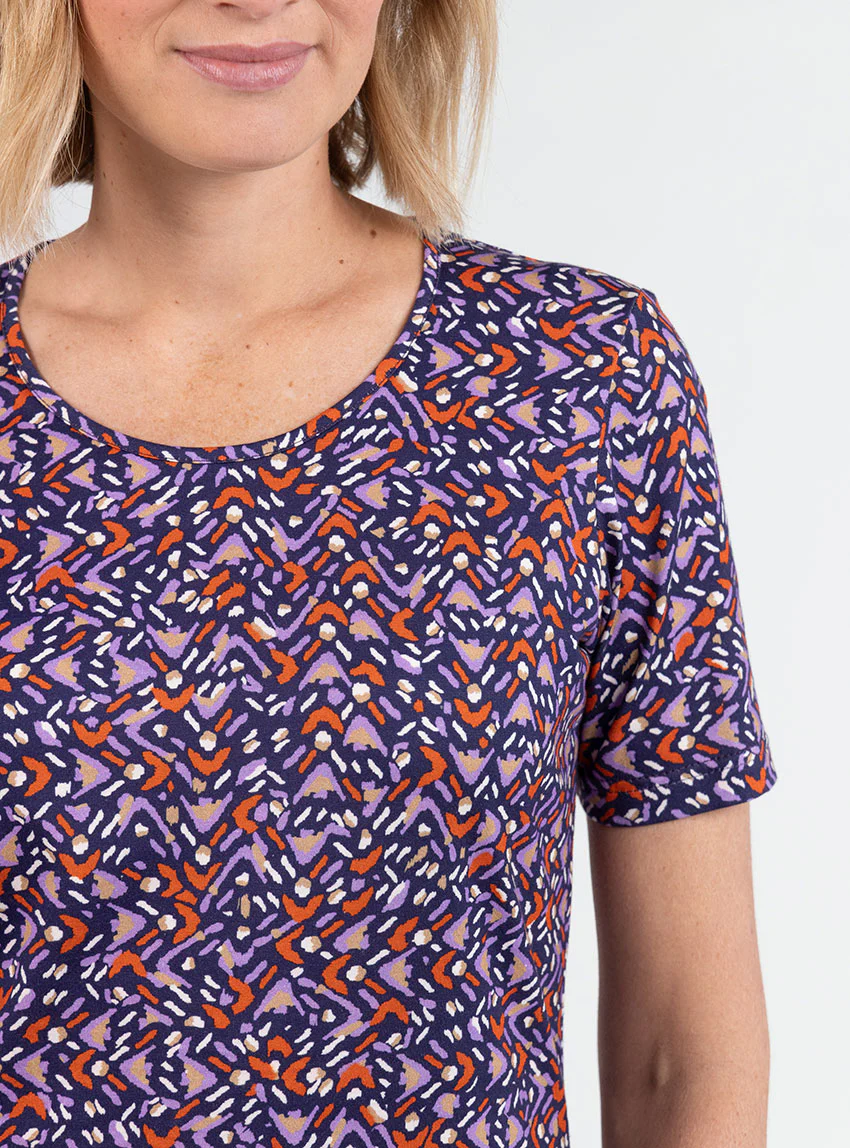 Tee-shirt femme en coton violet lavande