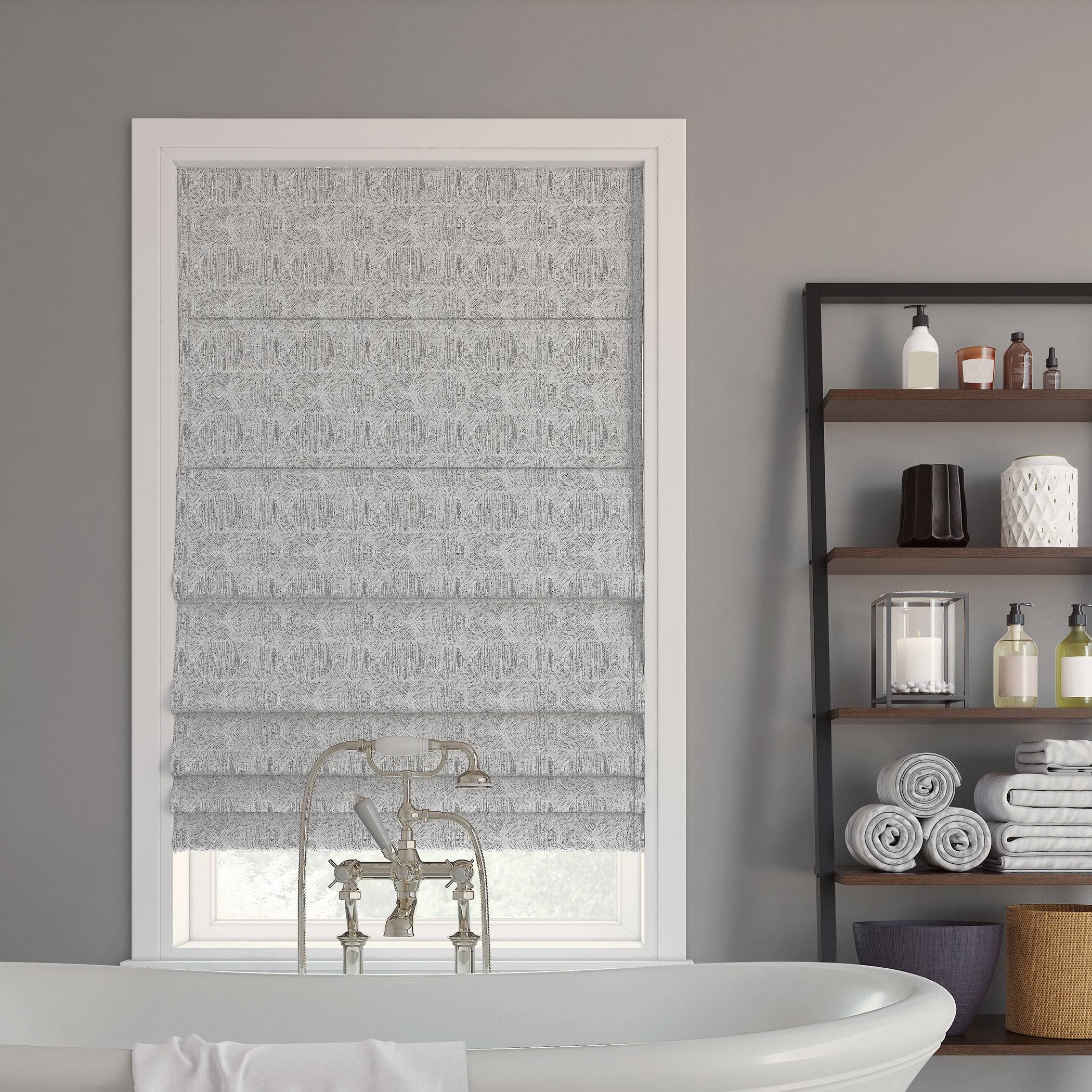 Sun Zero Talmage Tonal Geometric 100% Blackout Cordless Roman Shade, 64