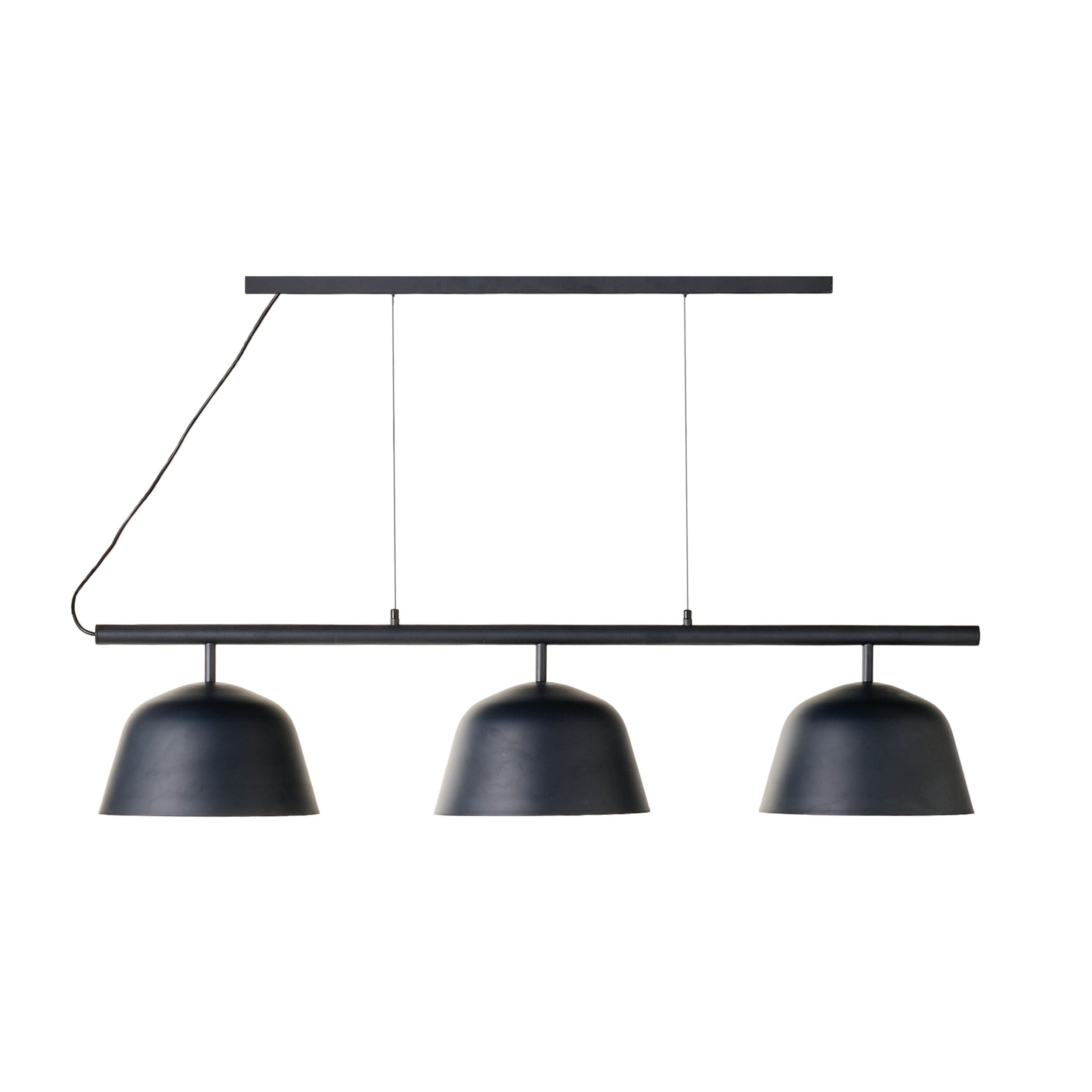 Anglesea 3 Light Metal Shade Pendant in Charcoal 120cm