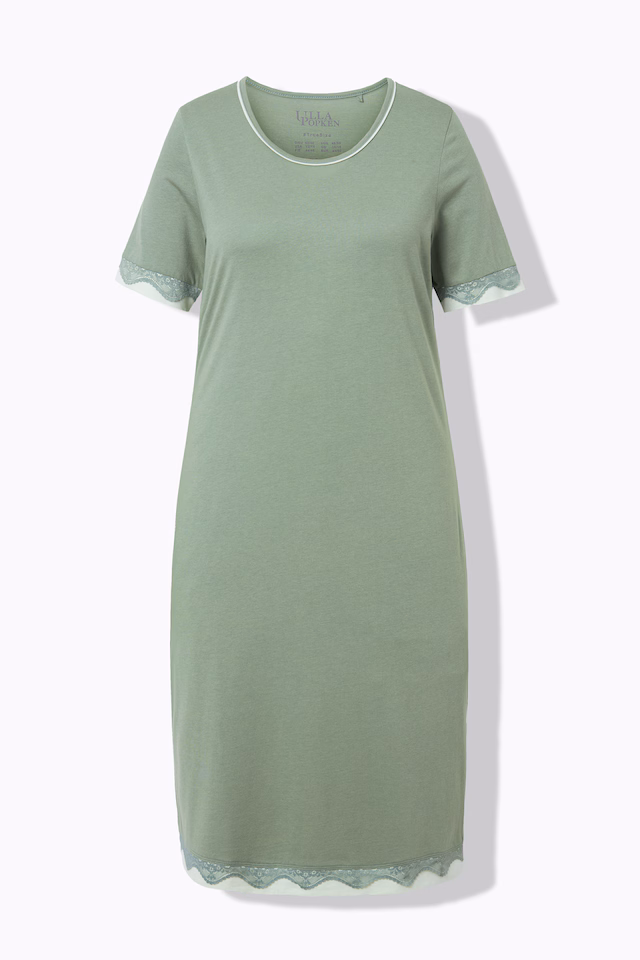 Lace Trim Short Sleeve Nightgown