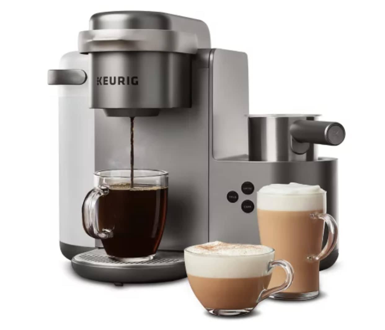 Keurig K-Cafe C Single Serve K-Cup Pod Coffee, Latte and Cappuccino Maker, Nickel