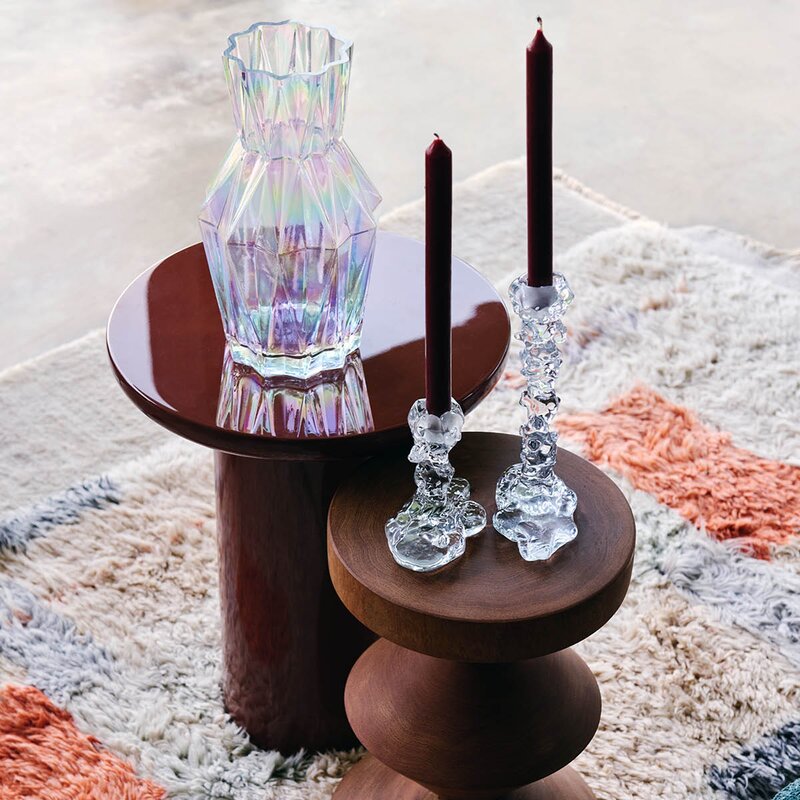 Drip lysestake i glass 14 cm klar