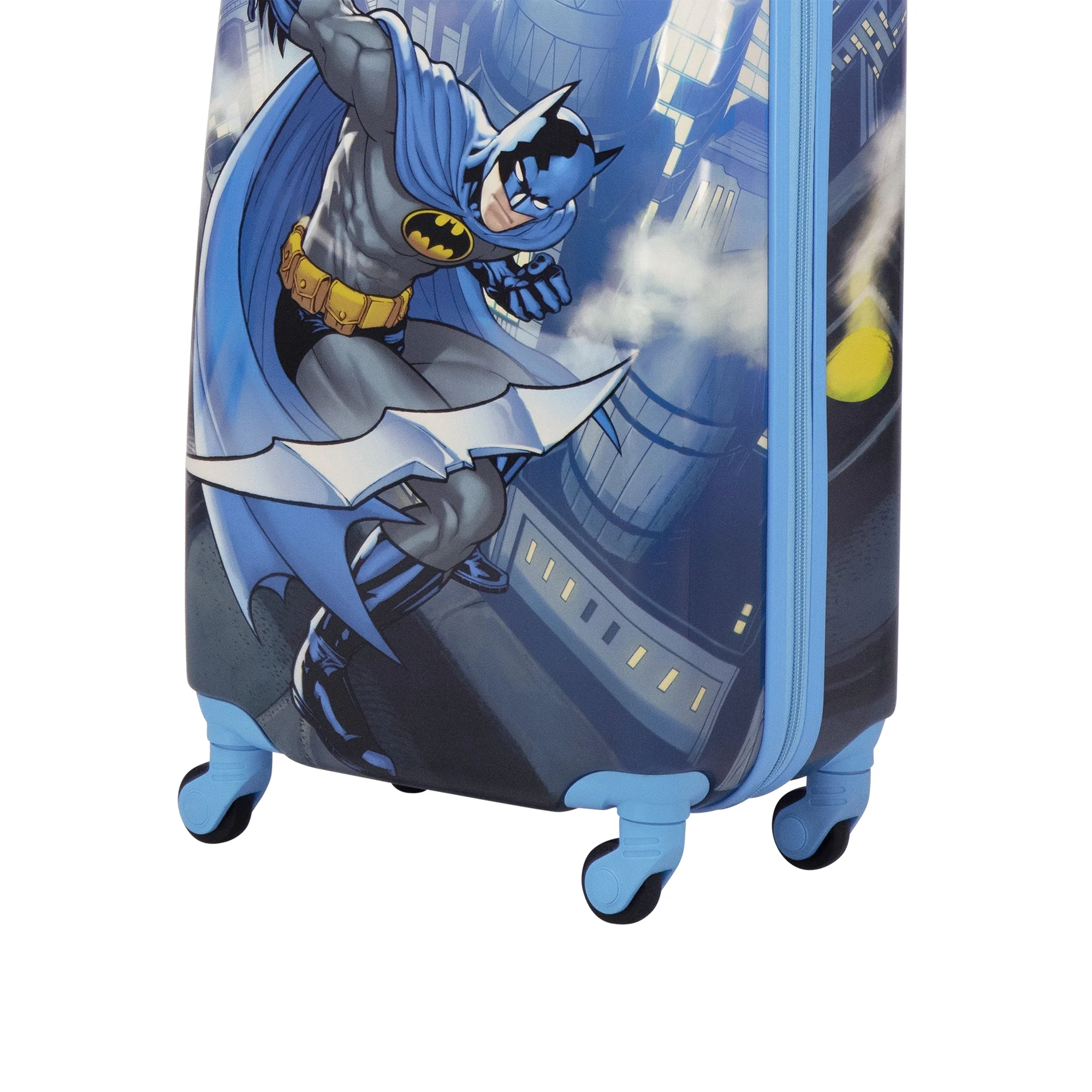 DC Comics Batman 21 in Kids Rolling Luggage, Hardshell Carry on Suitcase with Wheels, Blue