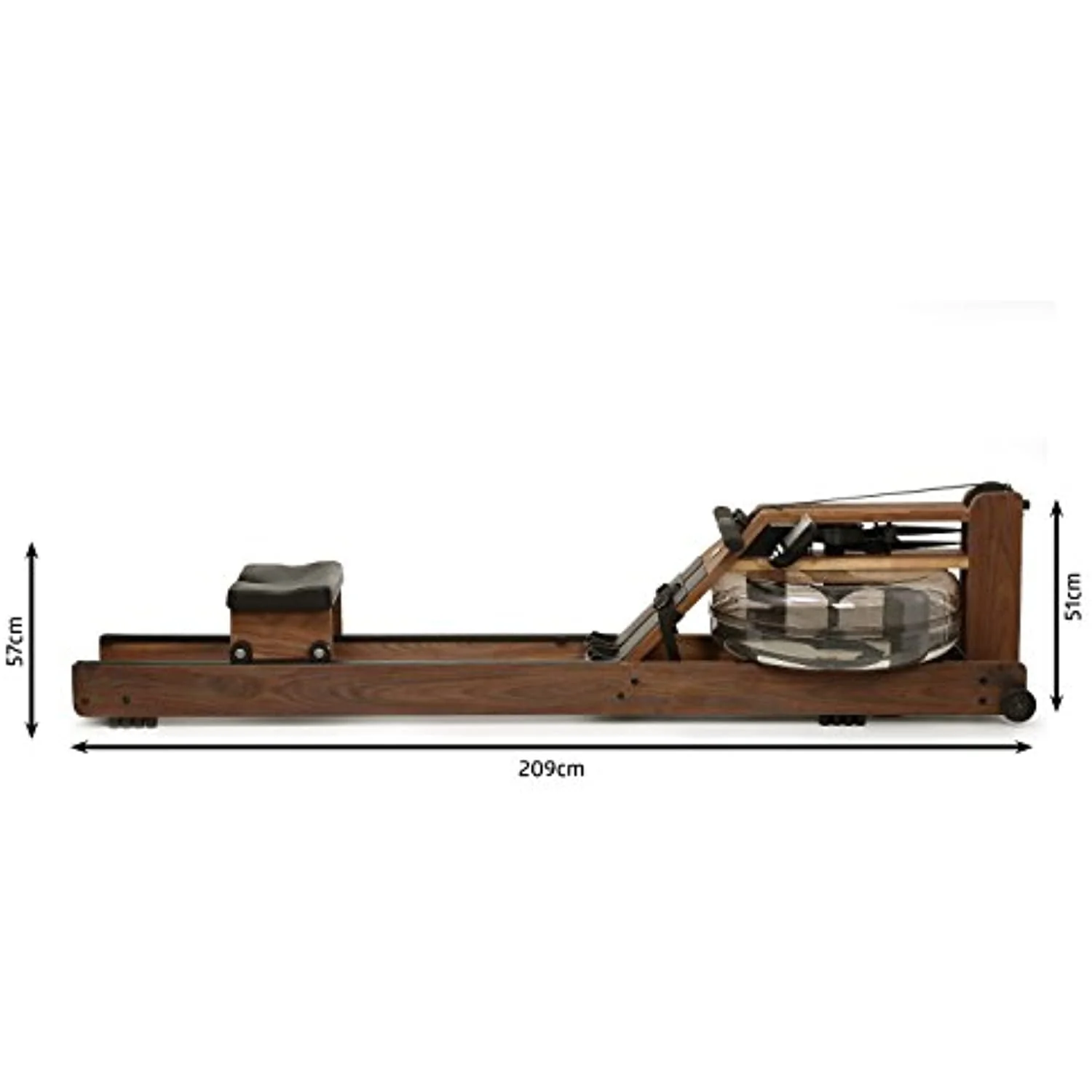 Classic Exercise Rowing Machine in Black Walnut with S4 Monitor Image 4
