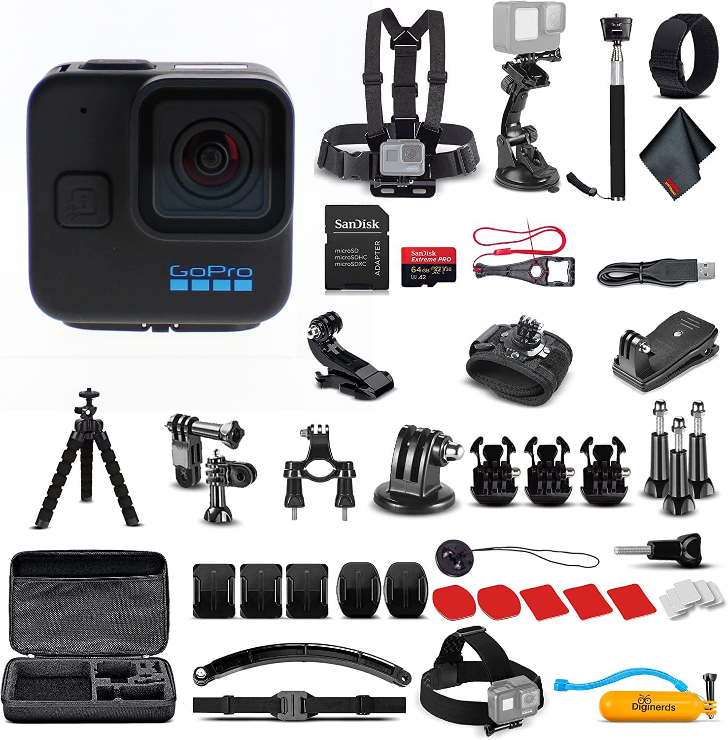 GoPro HERO11 (Go Pro Hero11) Black Mini - Waterproof Action Camera with 5.3K Ultra HD Video  24.7MP Photos  1/1.9