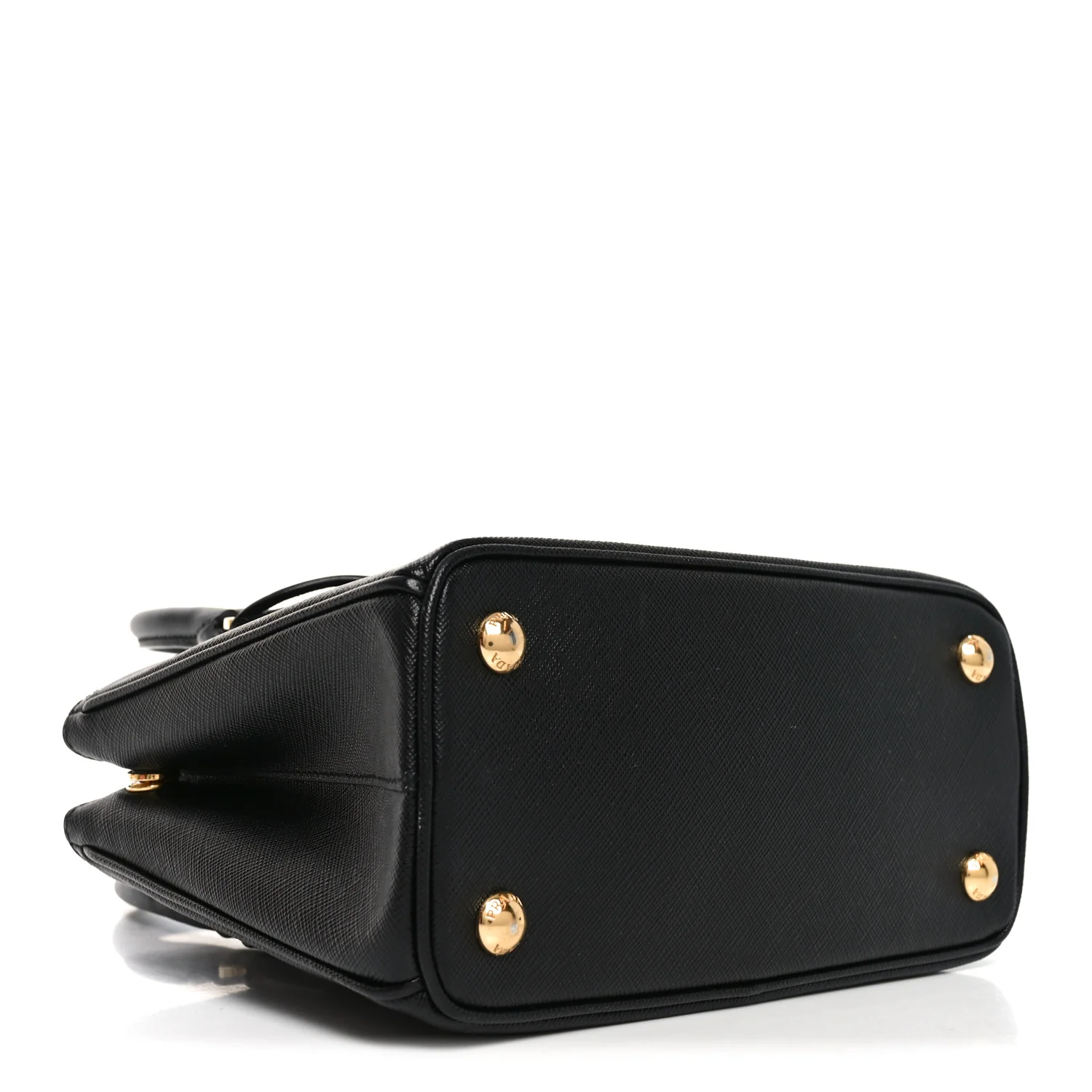 Saffiano Lux Micro Galleria Shoulder Bag Black