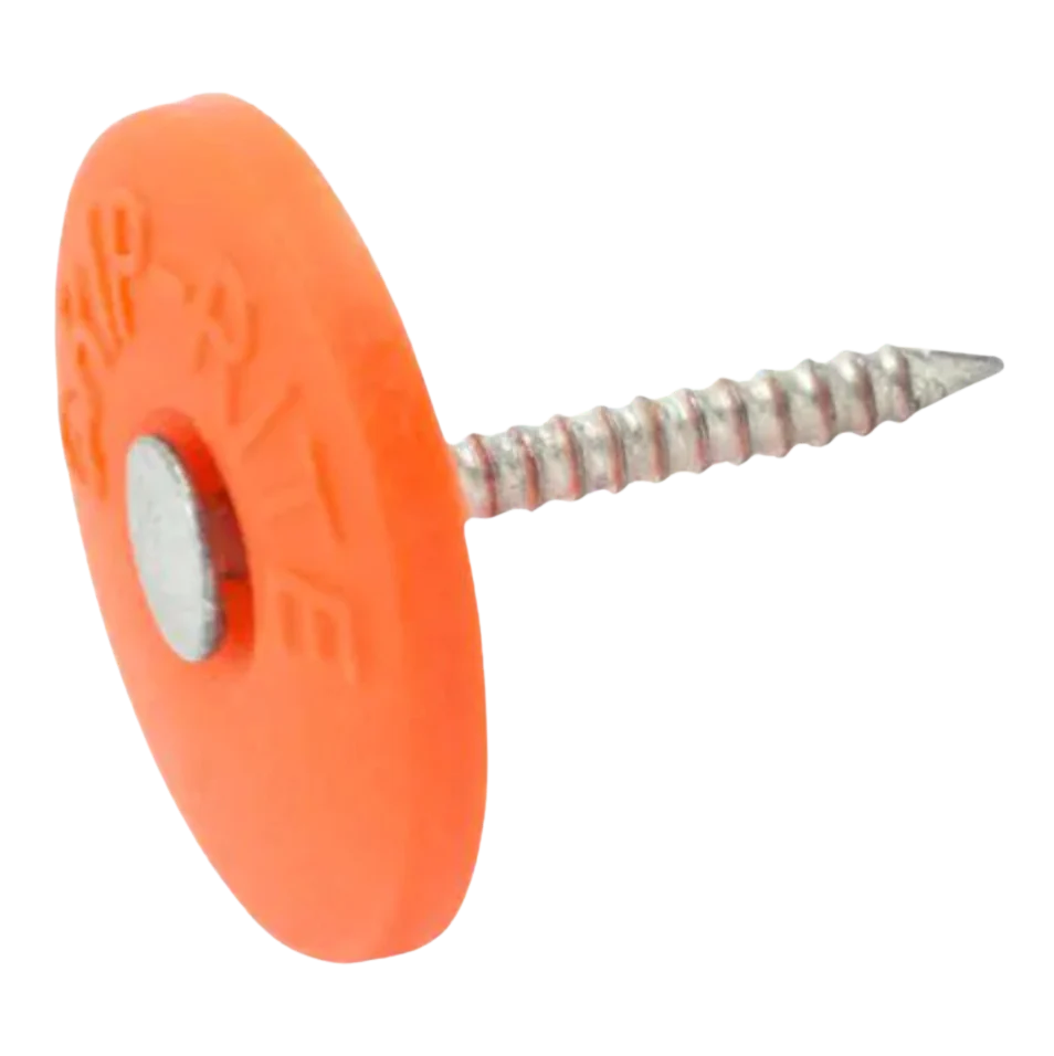 Grip-Rite 7/8 in Plastic Round Cap Nails, Ring Shank, Electrogalvanized, 2,000-Count Box (PRC-78)