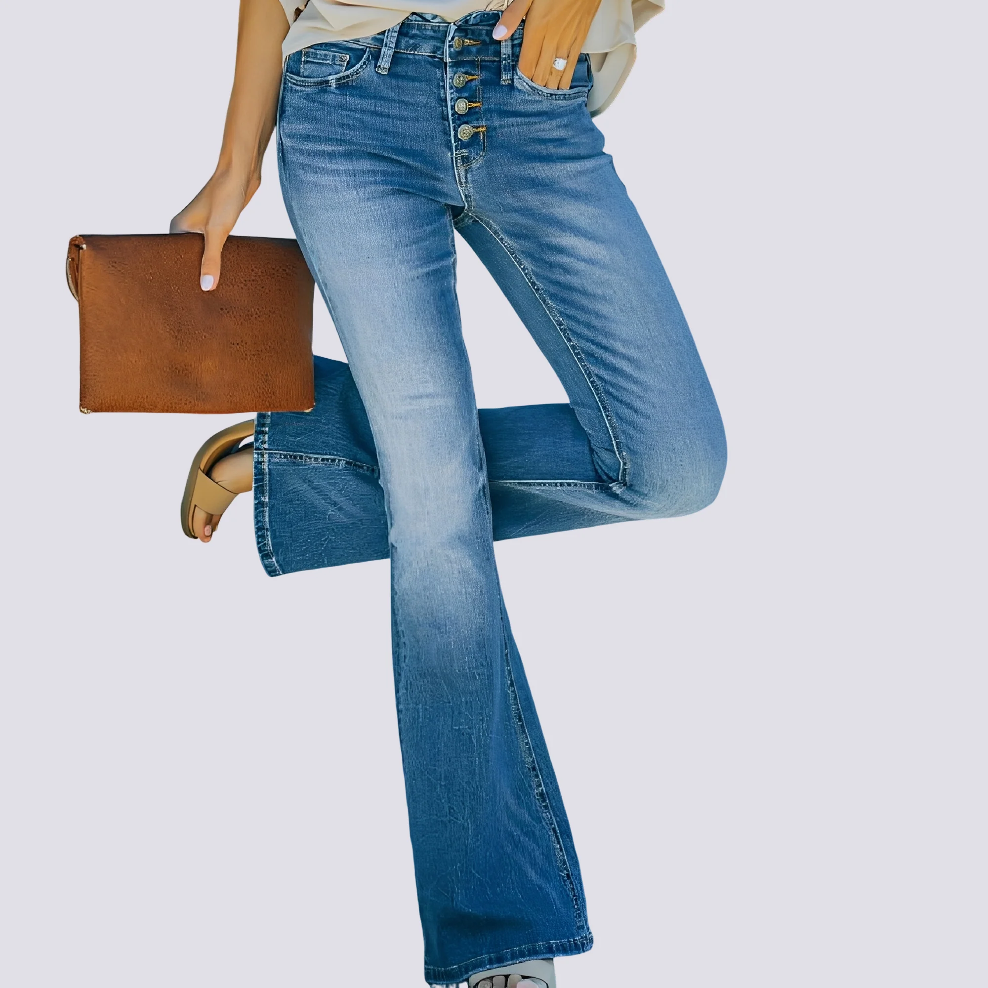 Rosie – Jean évasé pour femme – pour un look décontracté au quotidien