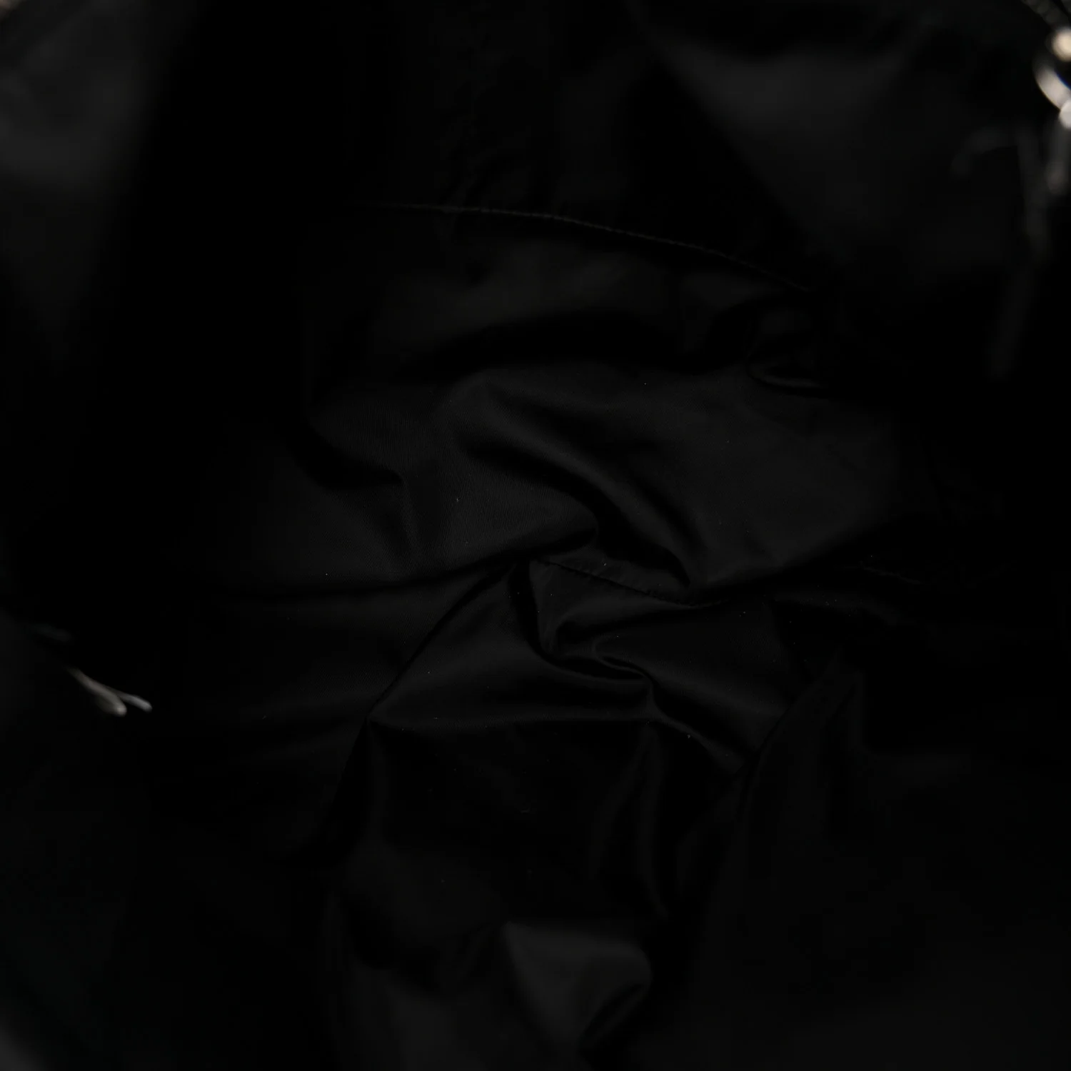 Re-Nylon Padded Printed Medium Tote Bag Black White