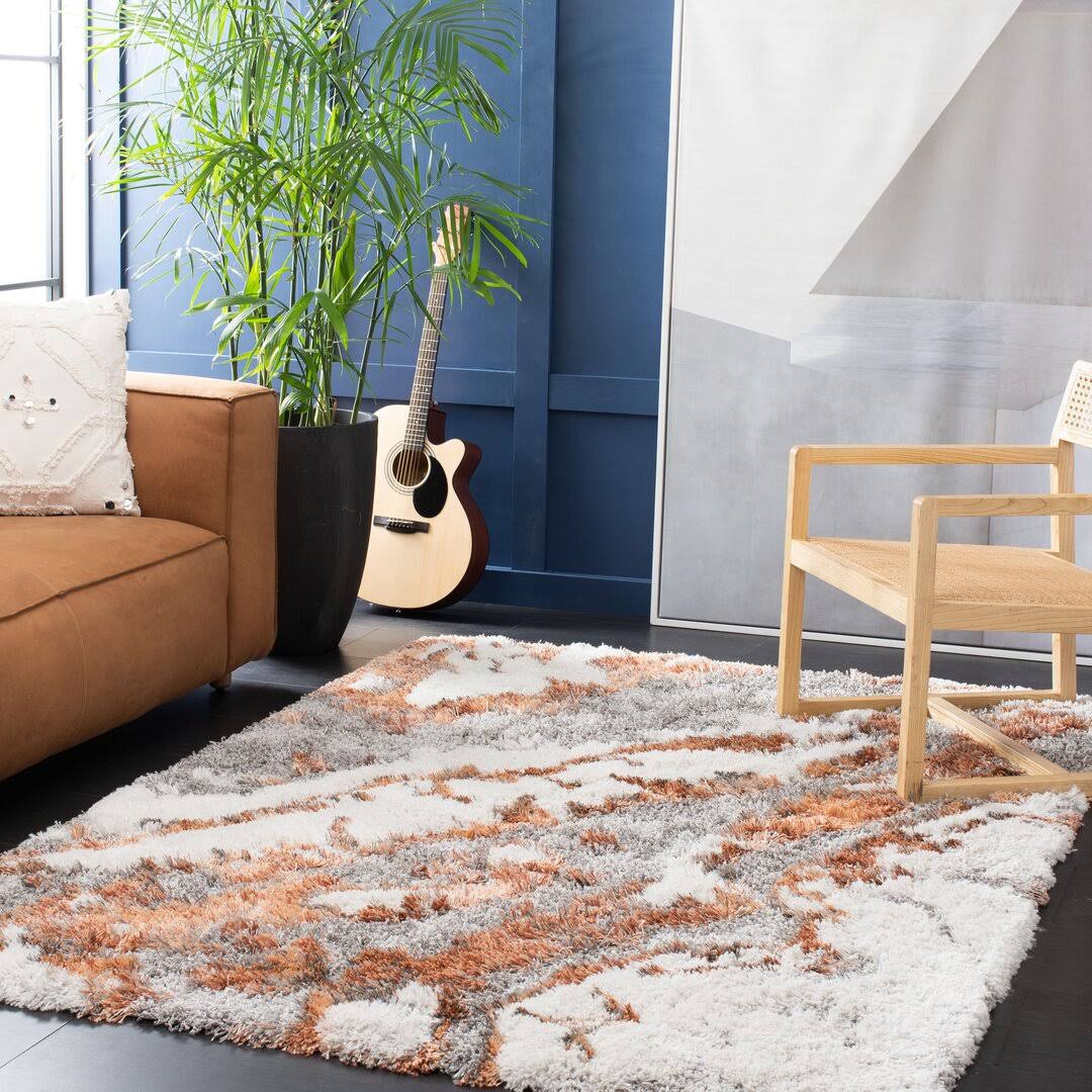 Wojtowicz Abstract Gray/Rust Area Rug Wade Logan Rug Size: Rectangle 5'3