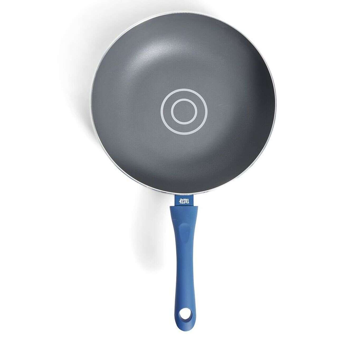 Wok tous feux Ø28cm aluminium gris et bleu