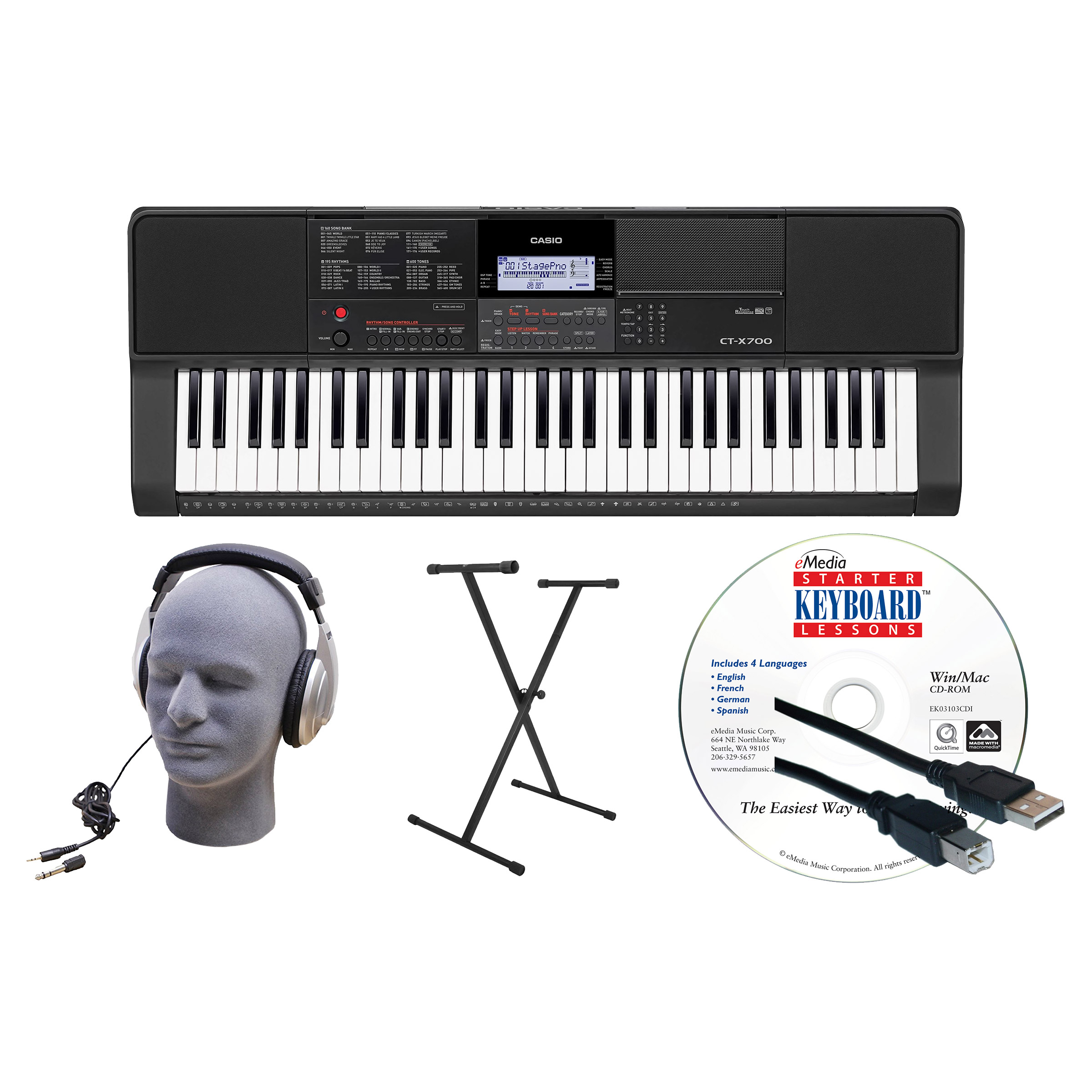 Casio CT - X700 Premium Portable Keyboard Bundle