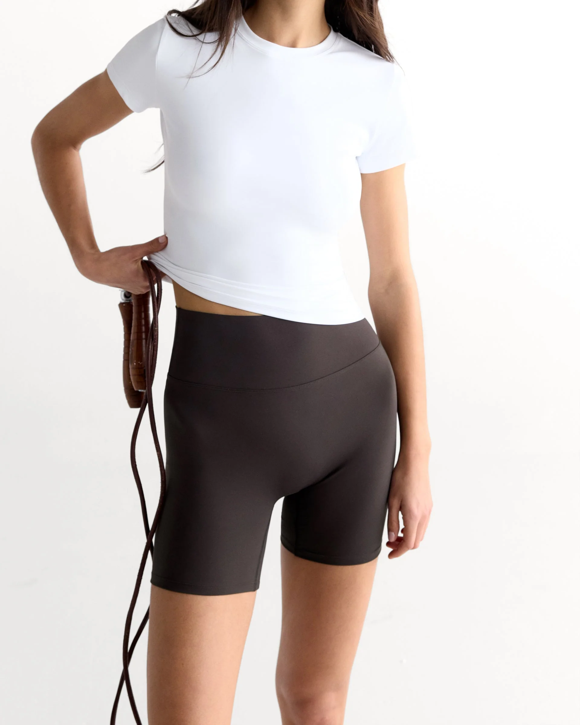 Ultimate Crop Shorts - Coffee Bean