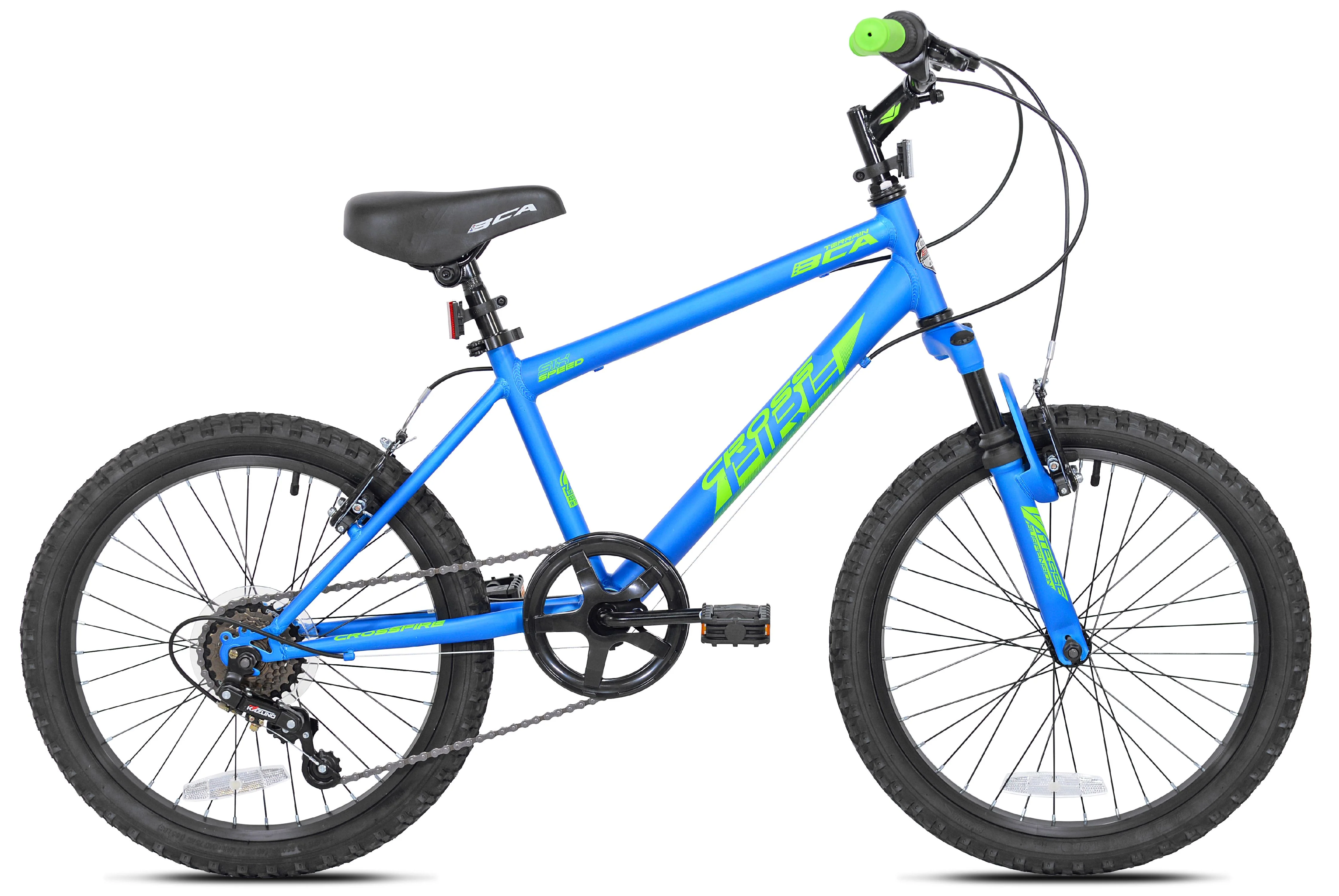 20" Crossfire 6 Speed Boy's Mountain Bike, Blue/Green Image 2