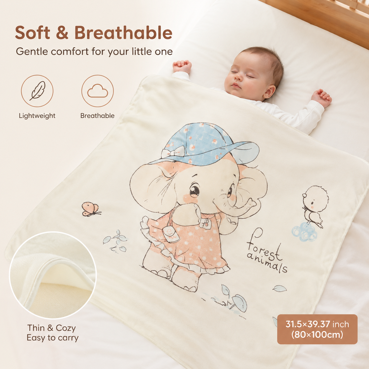 Custom Printed Animal Cartoon 100% Polyester Anti-Dust Mite Multifunction Throw Blanket Stylish Luxury Travel Gifts All Season