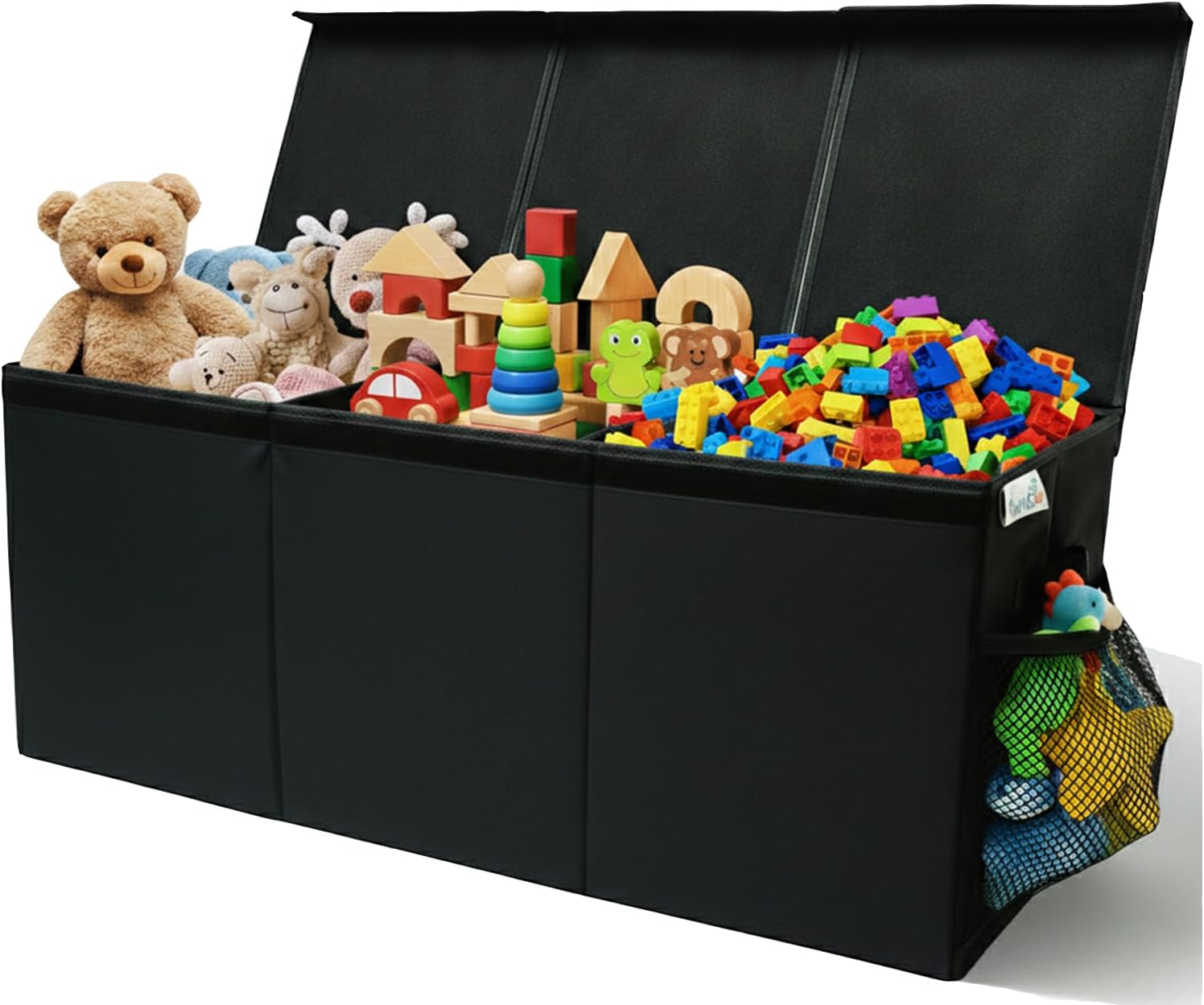 SoftOwl Extra Large Toy Storage Organizer with Lid - Sturdy, Collapsible Toy Chest Storage Box Design - Toy Bin with Dividers for Kids, Nursery, Bedroom, Playroom 37