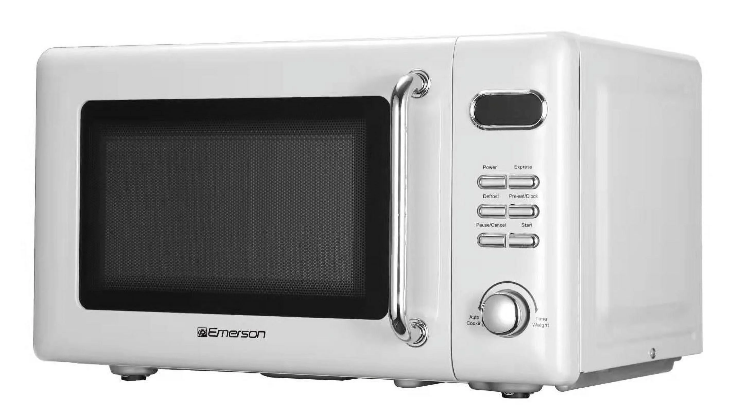 Emerson 0.7 cu ft, 700W White Retro Countertop Microwave Oven, MWR7020W