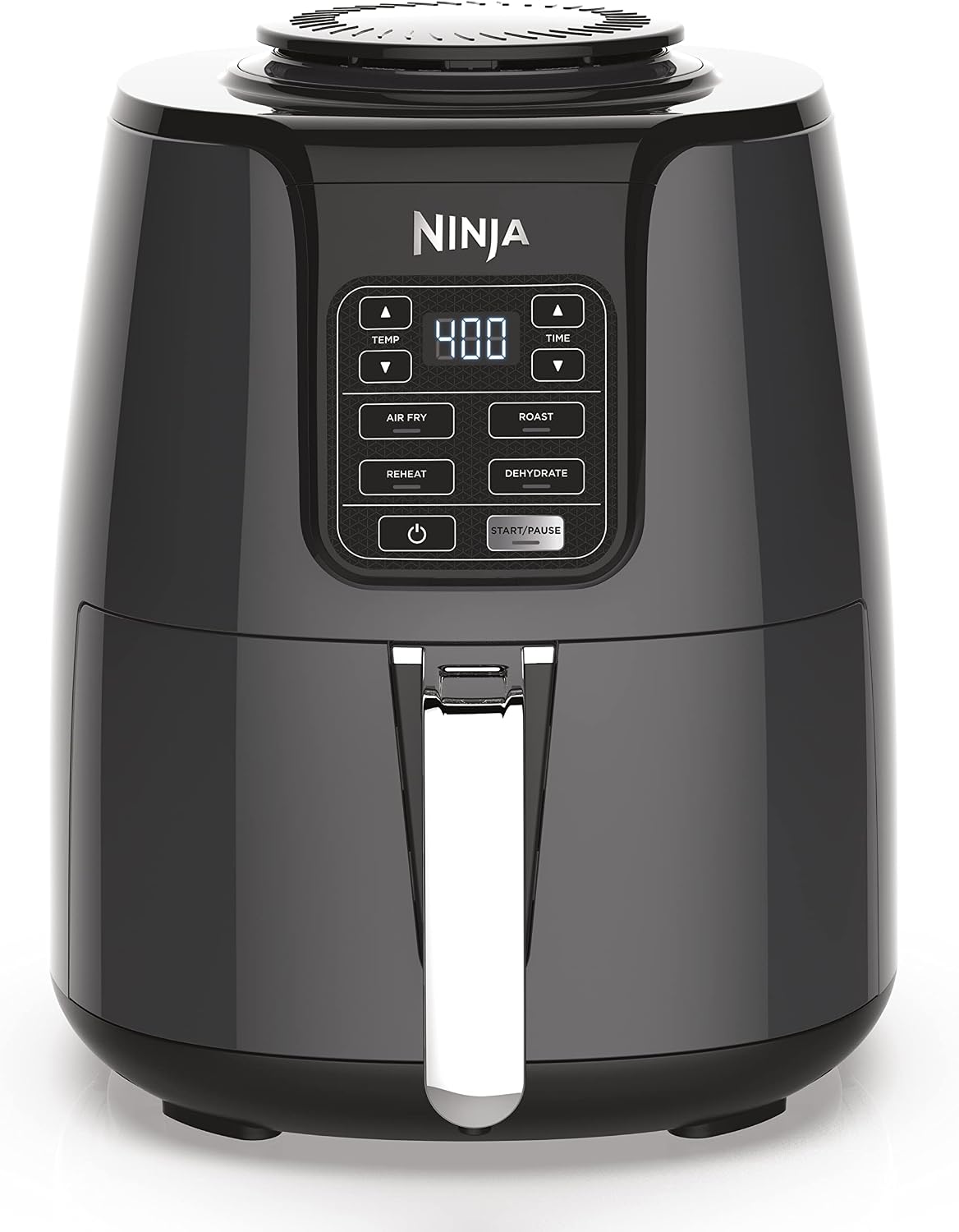 Ninja Air Fryer, 4 Qt Capacity, 4-in-1 Crisp, Roast, Reheat, and Dehydrate, Dishwasher Safe Parts, 105°F-400°F, 1550 Watt, Gray, AF101| Crisps, roasts, reheats, dehydrates, 1550W, High-gloss finish, Fits 2 lbs of fries, Dishwasher-safe