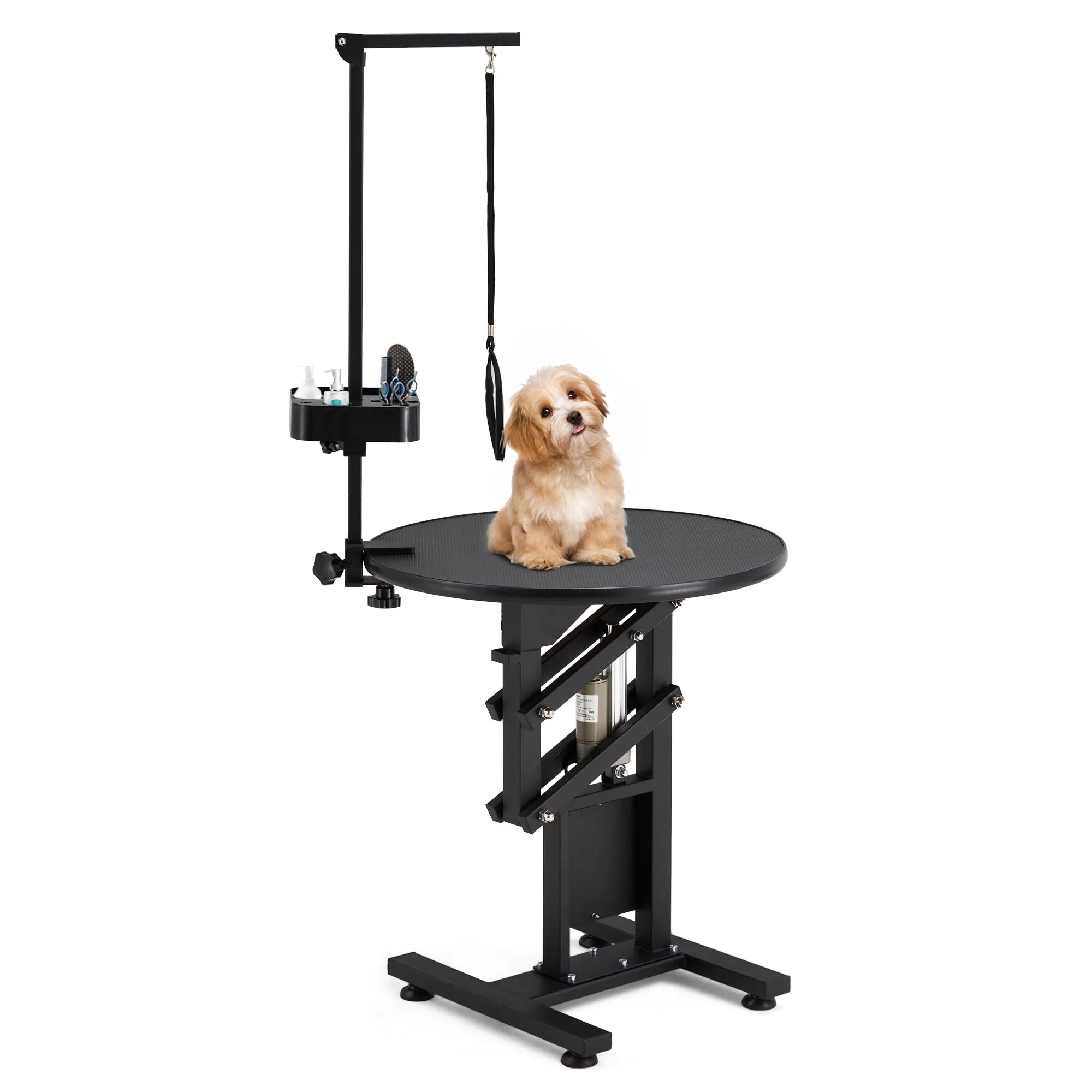 AECOJOY Electric Lift Dog Grooming Table, Portable Height Adjustable Pet Grooming Station with Foldable Arm