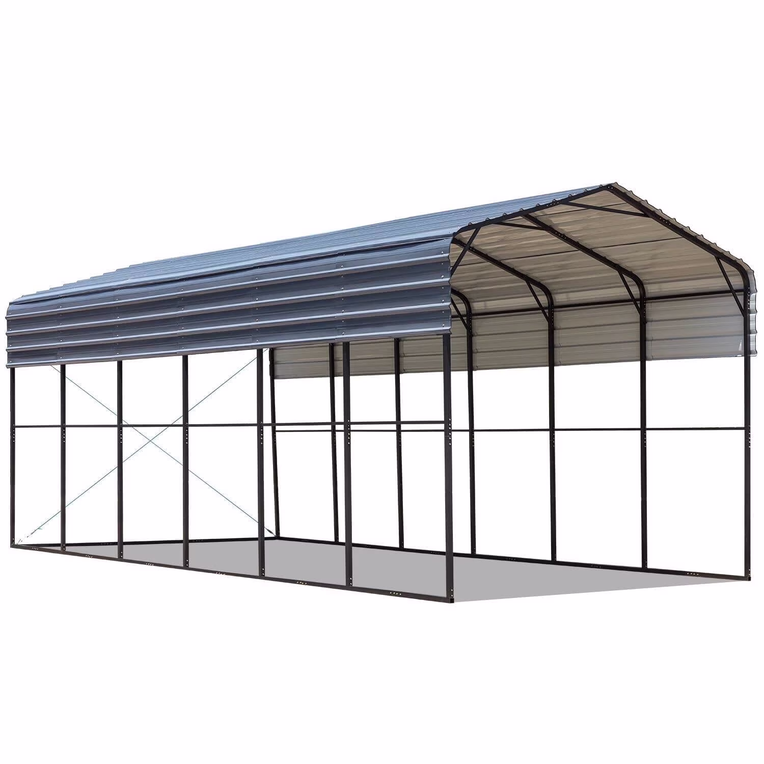 Carport 20x20 FT, Heavy Duty Car-port, Car-Shelter with Galvanized Metal Roof and Frame, Easy Assembly Car-Shed with Enhanced Base, Expanding Garage Space for Pickup, 2 Cars, Boat and Tractors(20' x 20') - Image 9