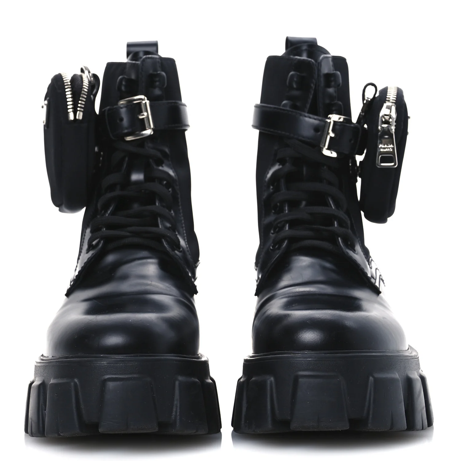 Spazzolato Rois Re-Nylon Metal Triangle Logo Monolith Pouch Pocket 55mm Boots 41 Black