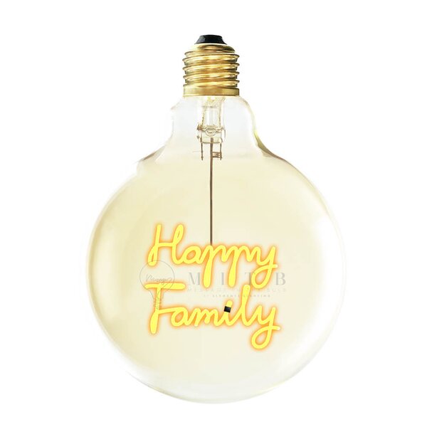MITB lyspære LED 17 cm Happy Family ravfarget