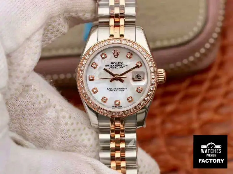 Rolex Lady Datejust Two Tone Bracelet 28MM Enamel Dial