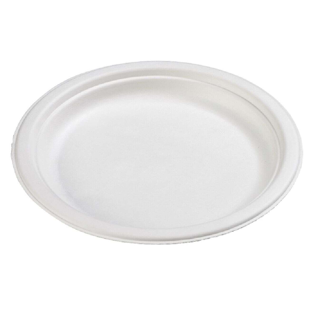 Assiette à dessert ronde en canne à sucre x12