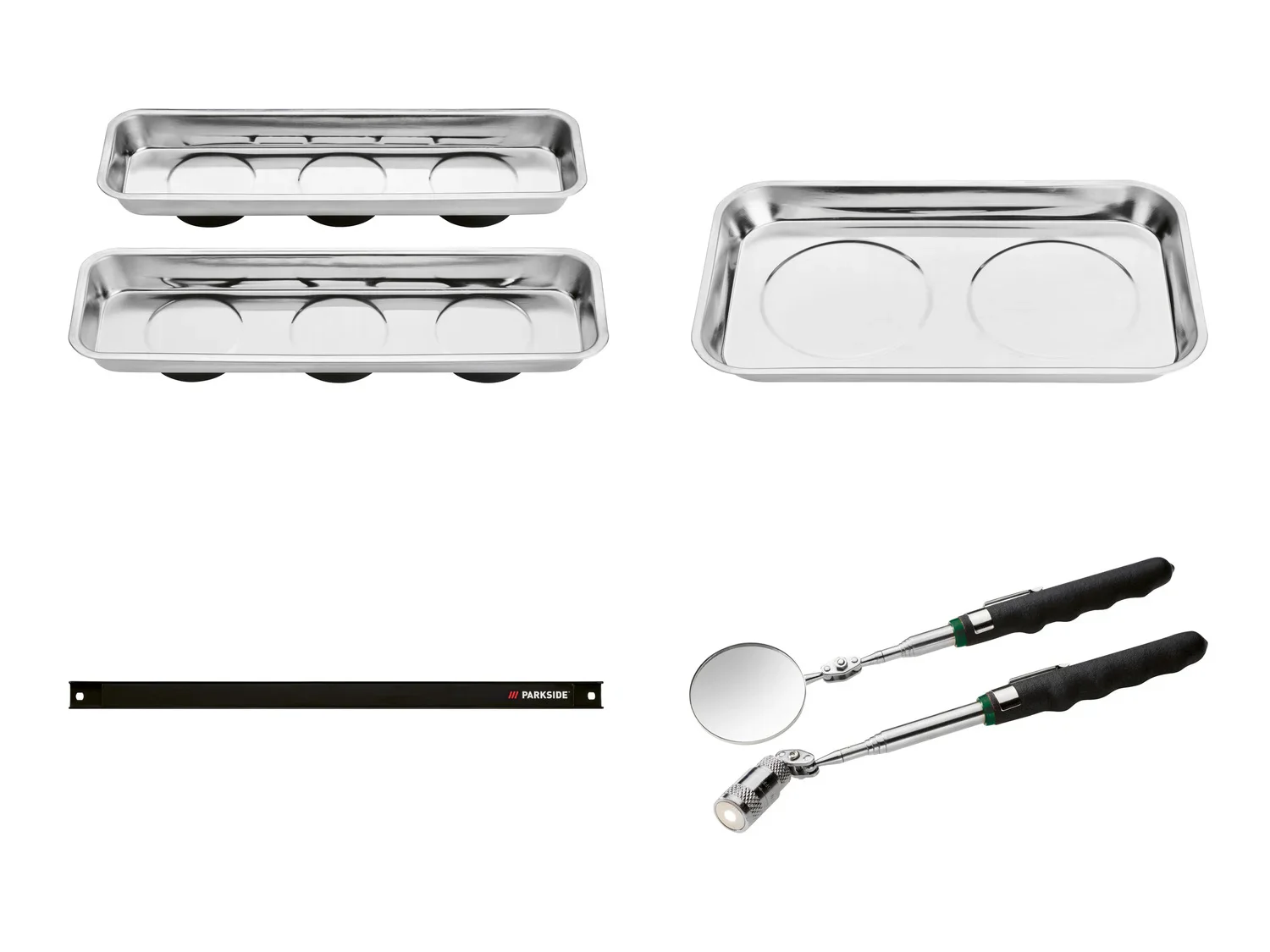PARKSIDE Kit de bacs magntiques ou bac magntique ou barre magntique ou kit d'outils d'inspection, 2 pices ou 1 pice
