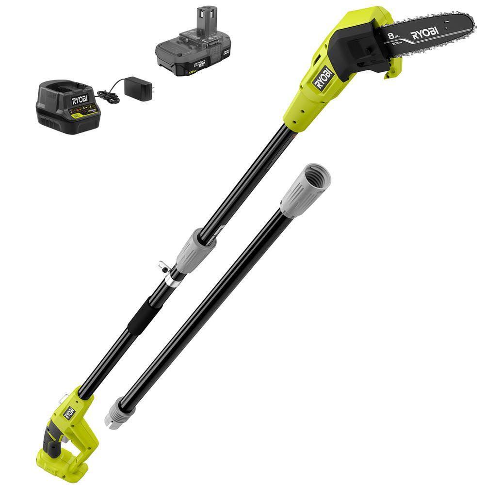 Ryobi P2510 One+ 18V 8 in. Cordless Oil-Free Pole Saw with 1.5 Ah Battery and Charger