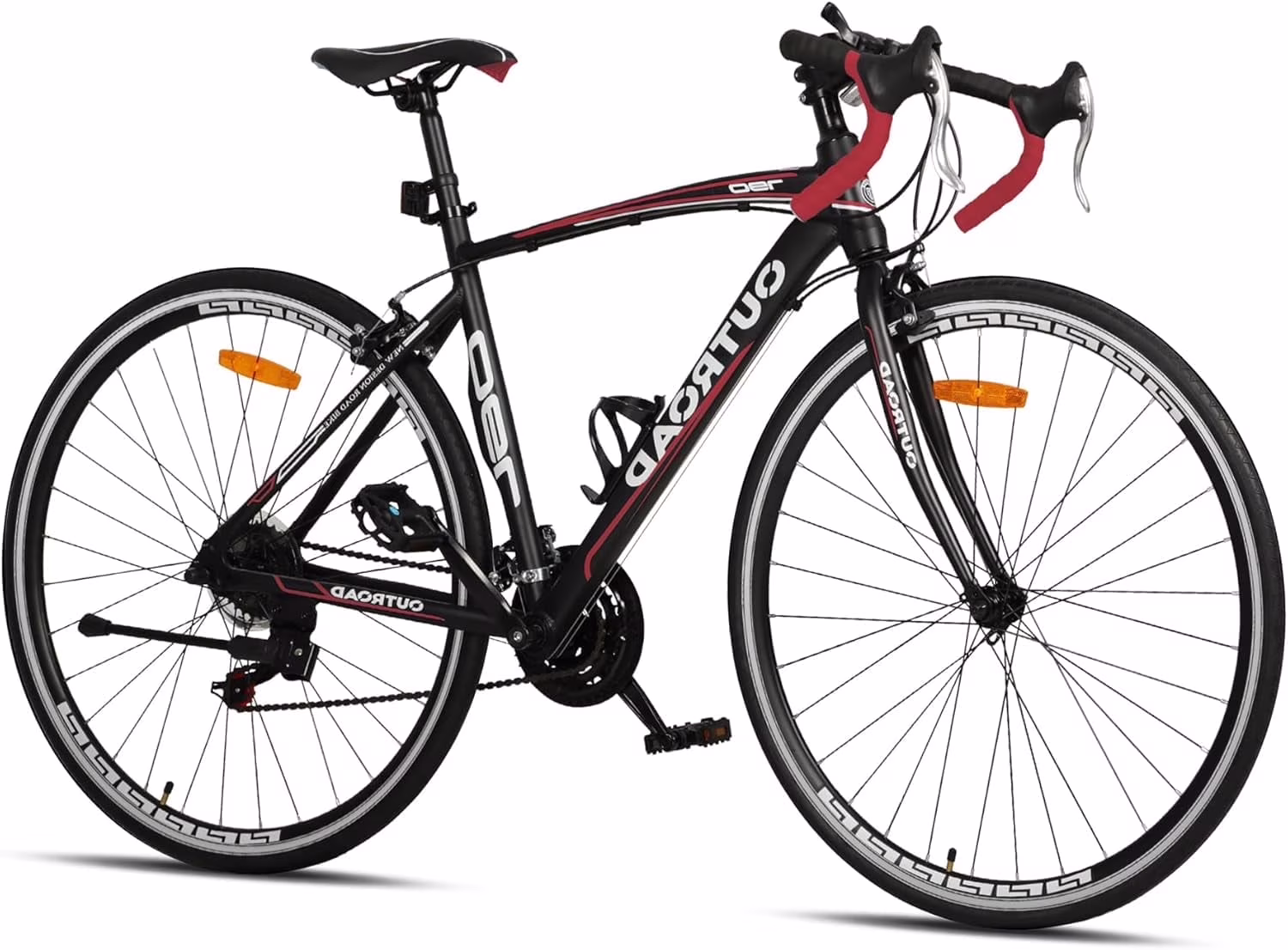 Marknig Road Bike, 21 Speed 700C Wheel with Light Aluminum Alloy Frame Commuter Bicycle with Dual Disc/V Brakes for Men and Women, Red