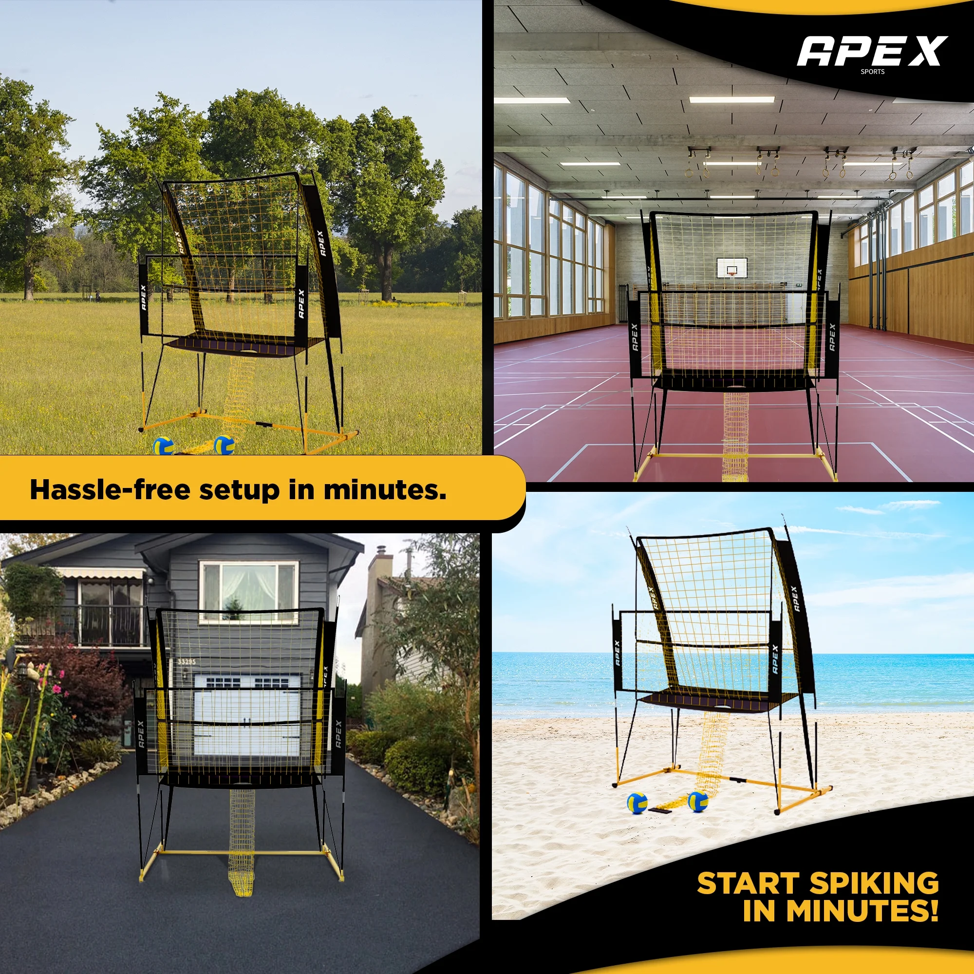 Volleyball Training Net Equipment System Sturdy, Adjustable, and Portable | Improve Accuracy, Technique, and Skills | Ideal for Indoor/Outdoor Use | Easy Assembly Storage - Image 3